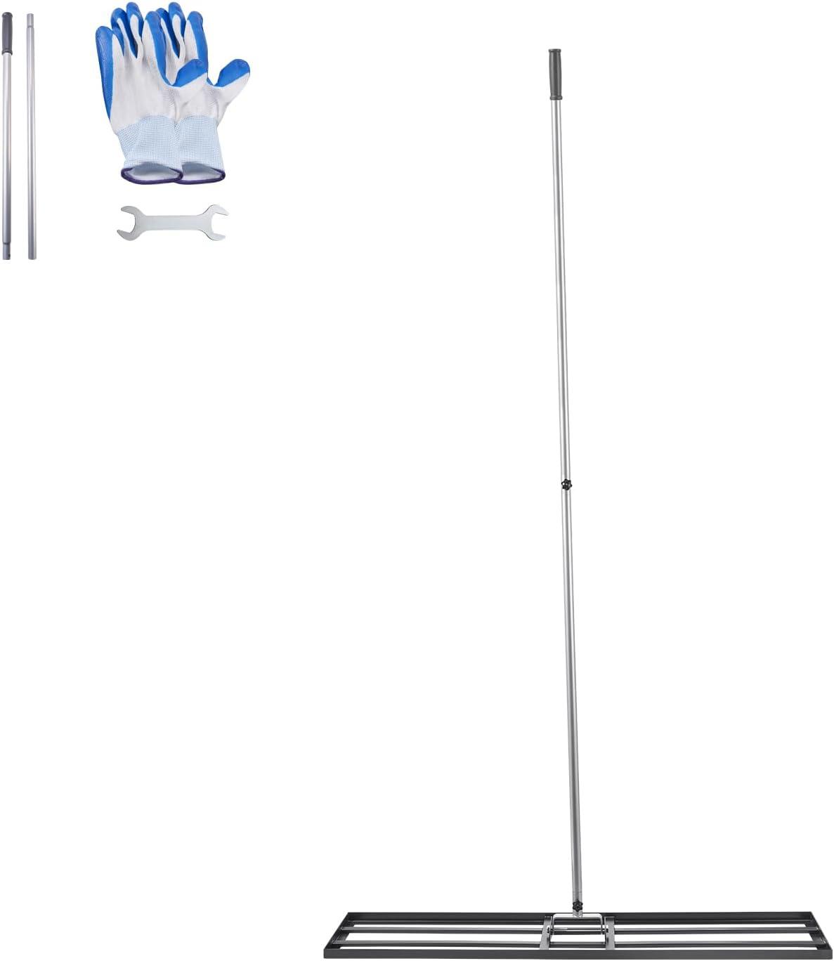 image:imageVEVOR Lawn Leveling Rake 48x10 Level Lawn Tool HeavyDuty Lawn Leveler with 78 Steel Extended Handle Yard Leveling Rake Suit for Garden Golf Lawn Farm Green48x10