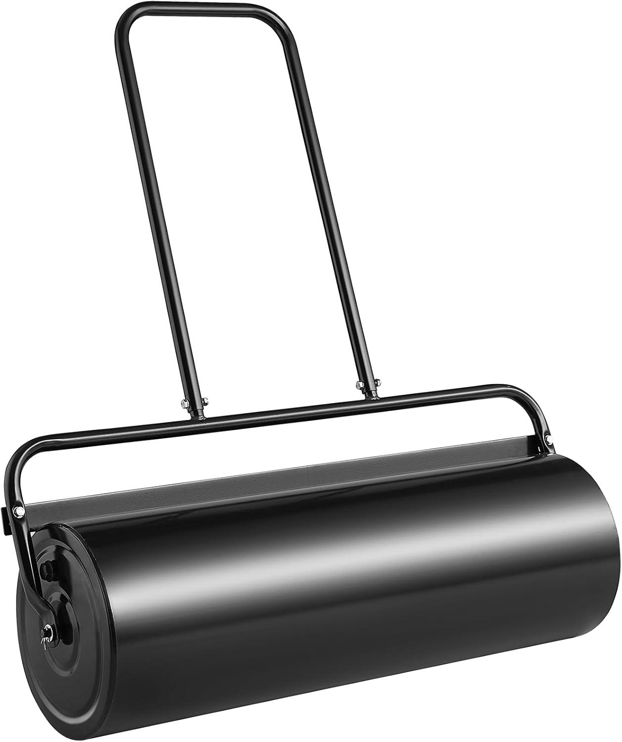 image:imageVEVOR Lawn Roller 61L Sand or Water Filled Yard Roller with EasyTurn Plug and UShaped Ergonomic Handle for Convenient Push and Pull Level and Compress Soil for Lawn Garden Farm Park Black17gal
