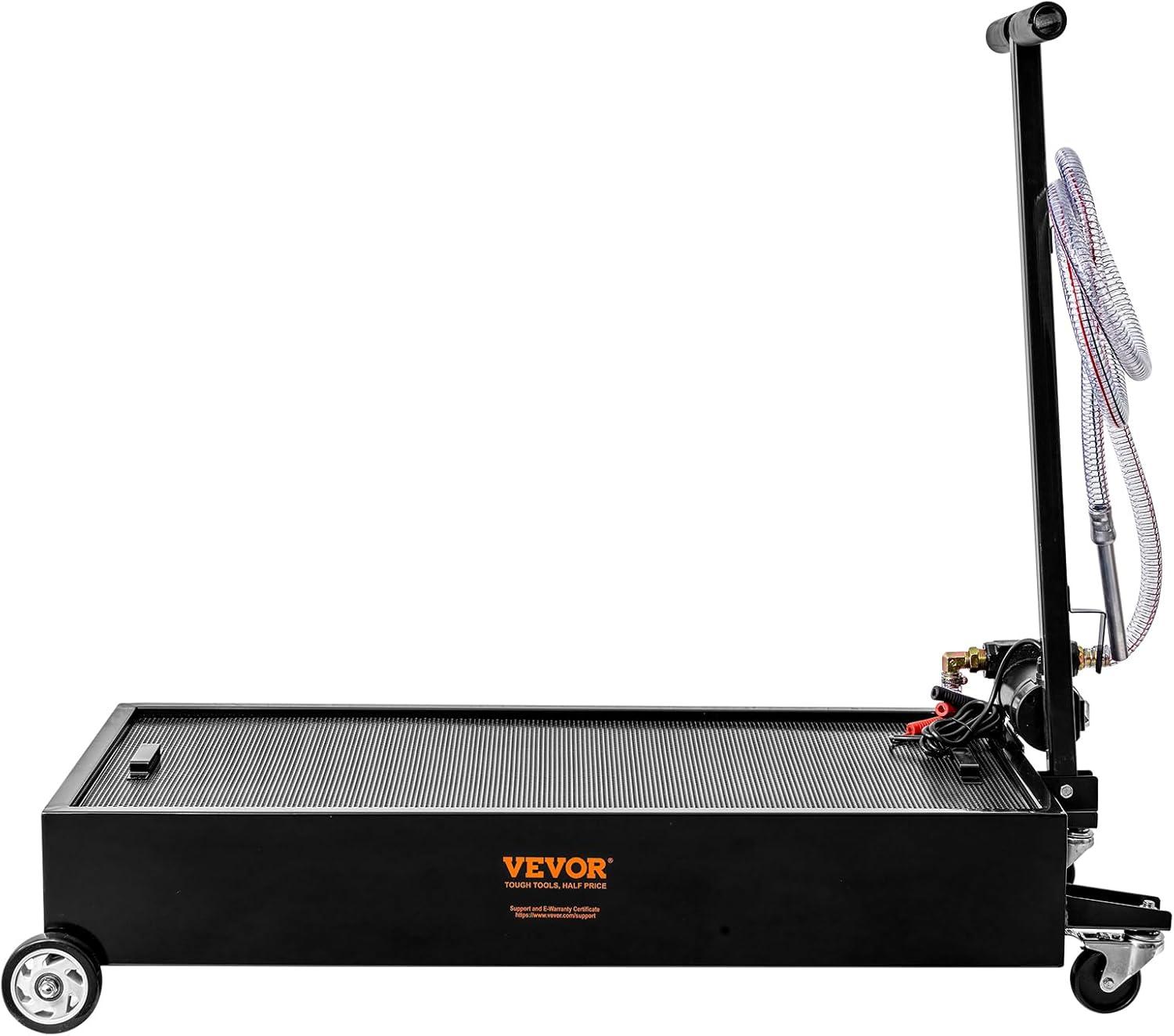 image:imageVEVOR Low Profile Oil Drain Pan 25 Gal Oil Drain Pan with 110V HighFlow Electric Pump Large Capacity Oil Change Pan with 72ft Hose amp Folding Handle Rolling Oil Drain Cart for Trucks Buses RVs20 Gallon