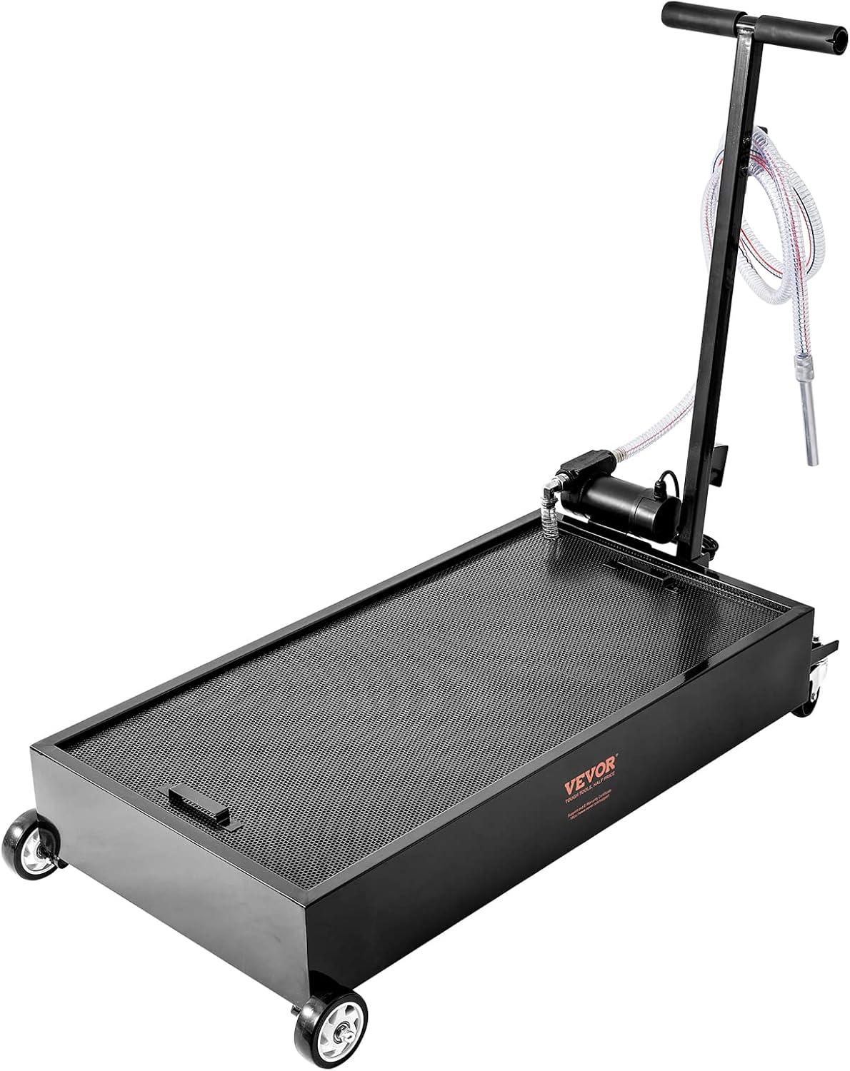 image:imageVEVOR Low Profile Oil Drain Pan 25 Gal Oil Drain Pan with 110V HighFlow Electric Pump Large Capacity Oil Change Pan with 72ft Hose amp Folding Handle Rolling Oil Drain Cart for Trucks Buses RVs20 Gallon