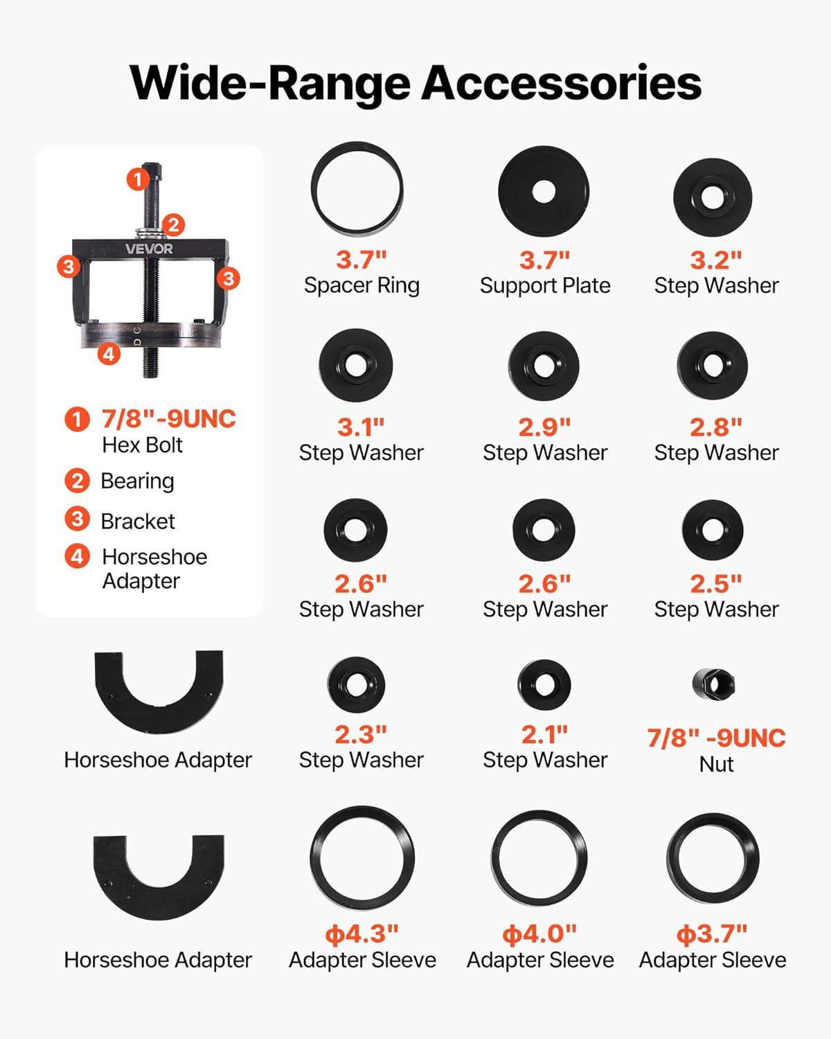 image:imageVEVOR Master Wheel Hub amp Bearing Remover amp Installer Kit Fits Most FrontWheel Drive Vehicles Front Wheel Bearing Removal Tool Wheel Bearing Installer Kit Easy Bearing Swaps with No Press Requiredmaster wheel bearing kit