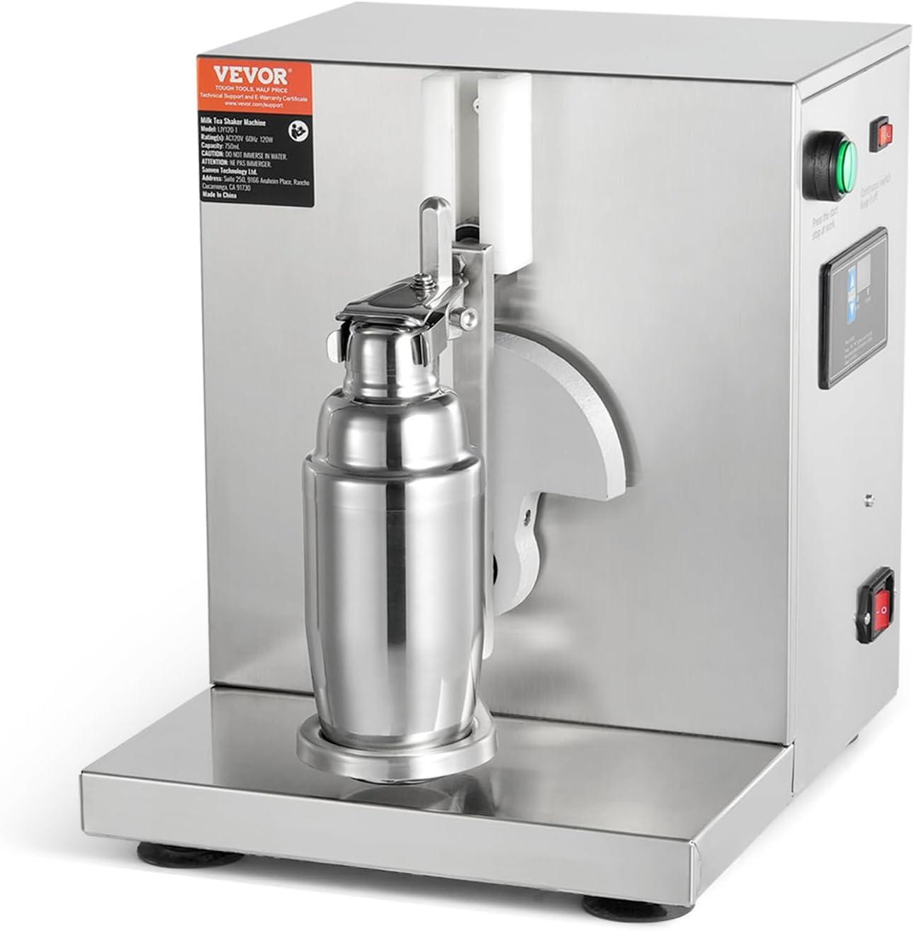 image:imageVEVOR Milk Tea Shaking Machine Electric Double Frame Milk Tea Shaker 0180s Adjustable Milk Shake Mixer Machine with Double 1000 ML PC Cups for Bubble Tea Boba Tea Juice Coffee Milk WineSingle 750ML