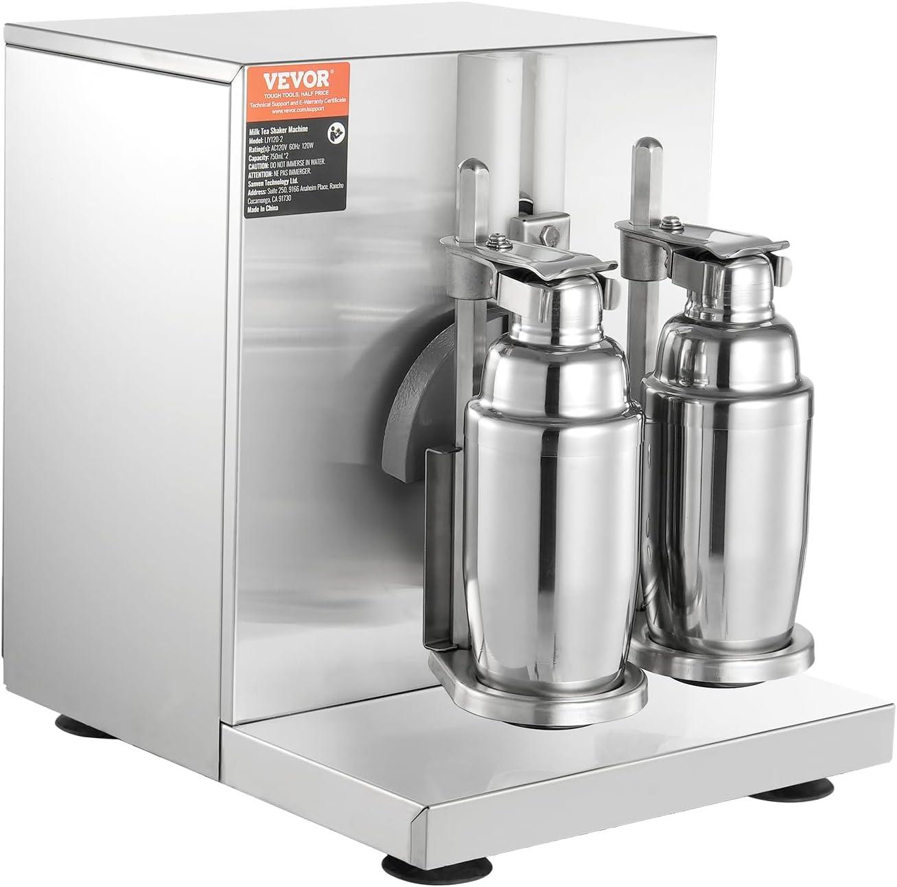 image:imageVEVOR Milk Tea Shaking Machine Electric Double Frame Milk Tea Shaker 0180s Adjustable Milk Shake Mixer Machine with Double 1000 ML PC Cups for Bubble Tea Boba Tea Juice Coffee Milk WineDouble 750ML