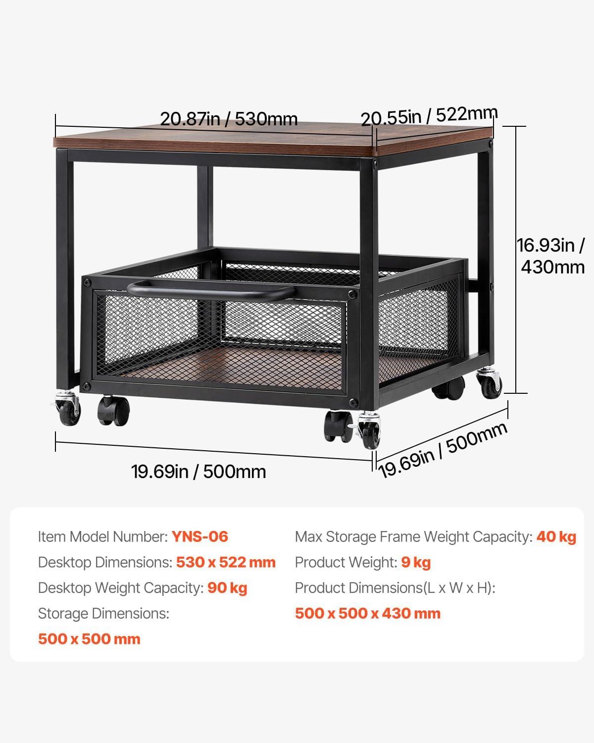 image:imageVEVOR Mini Fridge Stand with Storage 176 lbCapacity Mini Fridge Table with 2 Drawers amp 4 Swivel Wheels Mobile Mini Fridge Shelf Black Mini Fridge Organizer for Dorm Apartment Office BedroomDark Brown