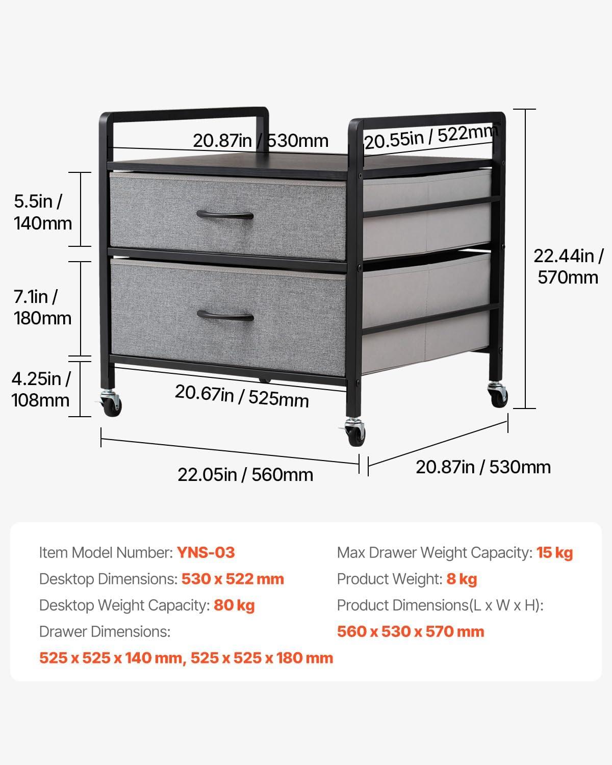 image:imageVEVOR Mini Fridge Stand with Storage 176 lbCapacity Mini Fridge Table with 2 Drawers amp 4 Swivel Wheels Mobile Mini Fridge Shelf Black Mini Fridge Organizer for Dorm Apartment Office BedroomGrey