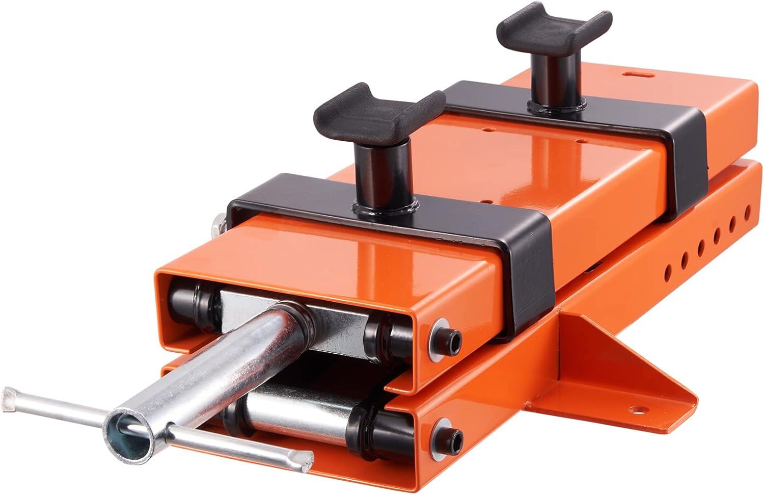 image:imageVEVOR Motorcycle Lift 1100 LBS Motorcycle Lift ATV Scissor Lift Jack with Dolly amp Hand Crank Center Hoist Crank Stand with Wide Deck amp Tool Tray for Street Bikes Cruiser Bikes Touring Motorcycleswith saddle