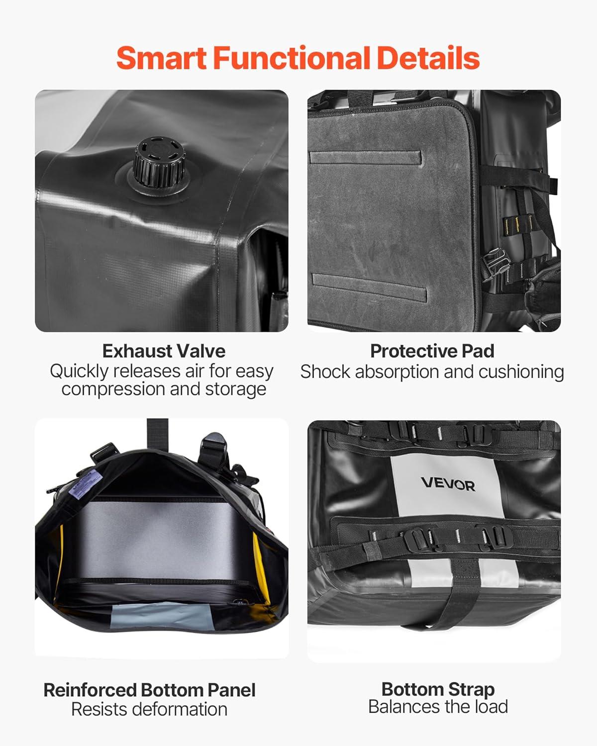 image:imageVEVOR Motorcycle Top Case 65L Universal Aluminum Alloy Motorbike Tail Box with Leather Lining Waterproof Detachable Motorcycle Top Box with Lock amp Back Cushion Fit for 99 of Motorcycle Frames56 L