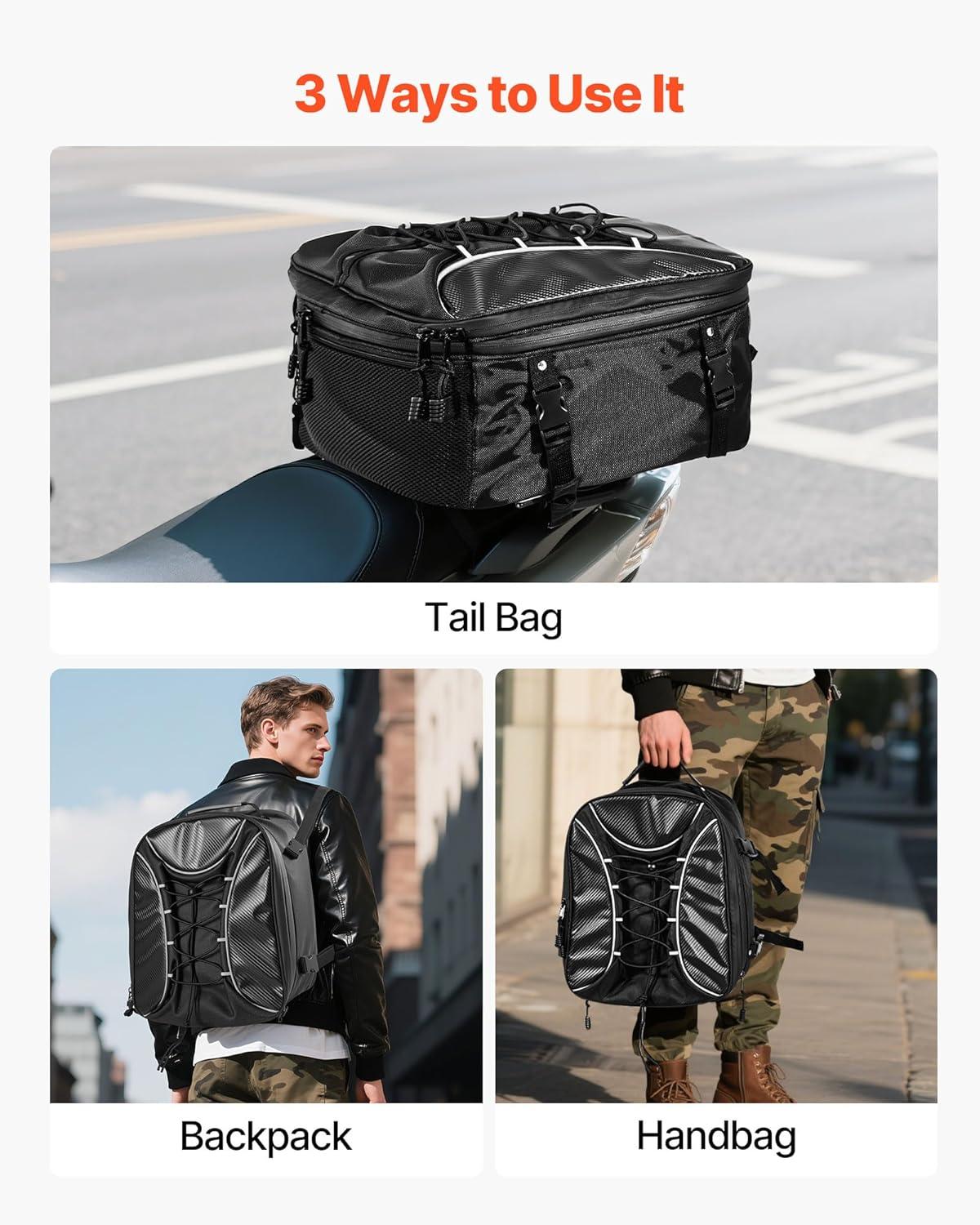 image:imageVEVOR Motorcycle Top Case 65L Universal Aluminum Alloy Motorbike Tail Box with Leather Lining Waterproof Detachable Motorcycle Top Box with Lock amp Back Cushion Fit for 99 of Motorcycle Frames2234 L