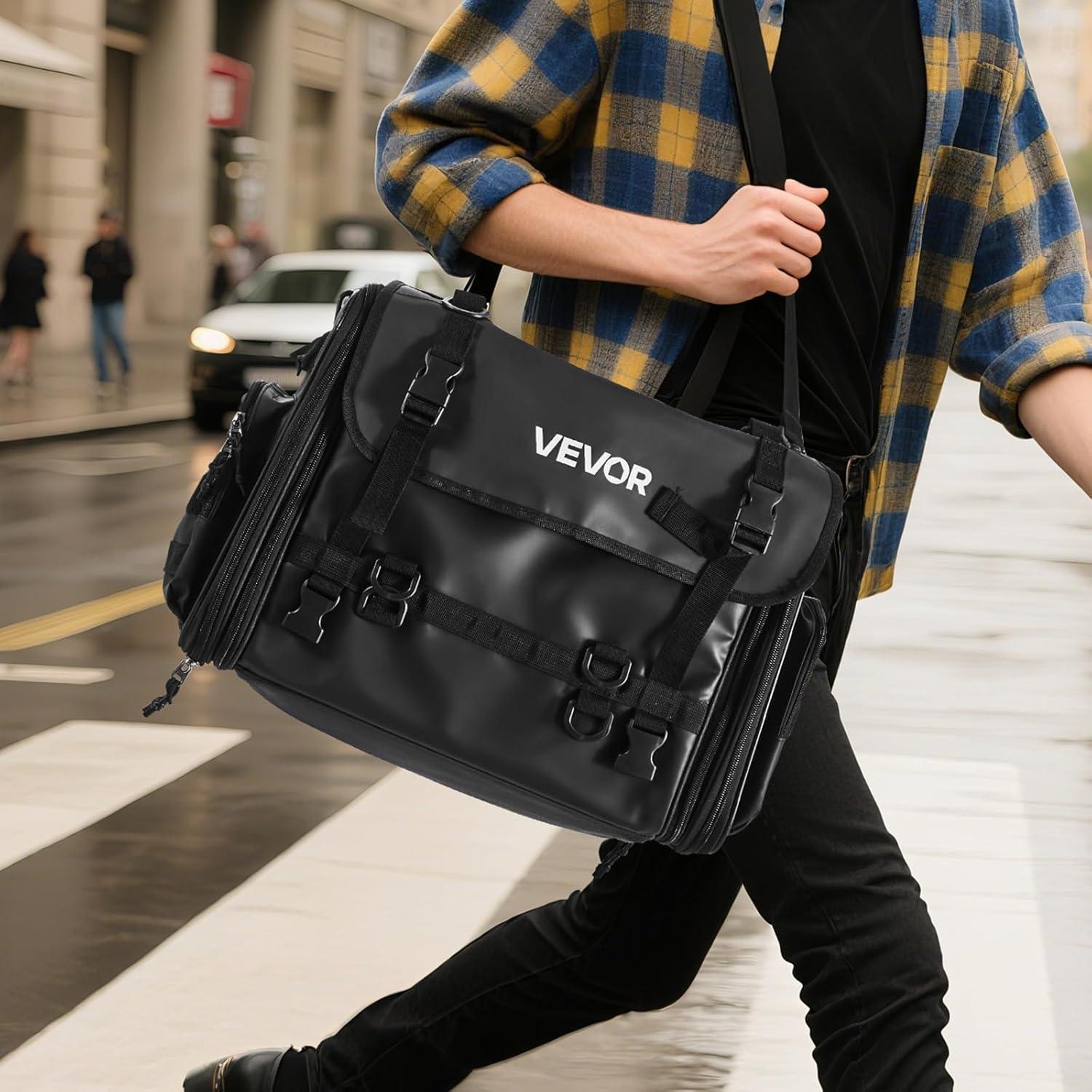 image:imageVEVOR Motorcycle Top Case 65L Universal Aluminum Alloy Motorbike Tail Box with Leather Lining Waterproof Detachable Motorcycle Top Box with Lock amp Back Cushion Fit for 99 of Motorcycle Frames4060 L