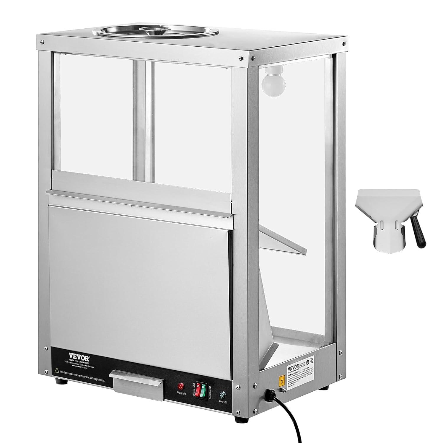 image:imageVEVOR Nacho Chip Warmer 845QT Stainless Steel Machine with Warming Light Deflection Board for Popcorn Potato Chips Peanuts