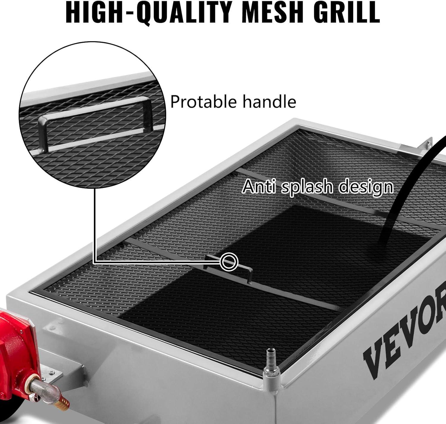 image:imageVEVOR Oil Drain Pan 15 Gallon Oil Drain Tank 57L Low Profile Oil Drain Pan Large Capacity Oil Change Pan Foldable Hand with Pump Hose Swivel Casters Wheels for Car SUV Trucks Oil DrainingHand Pump