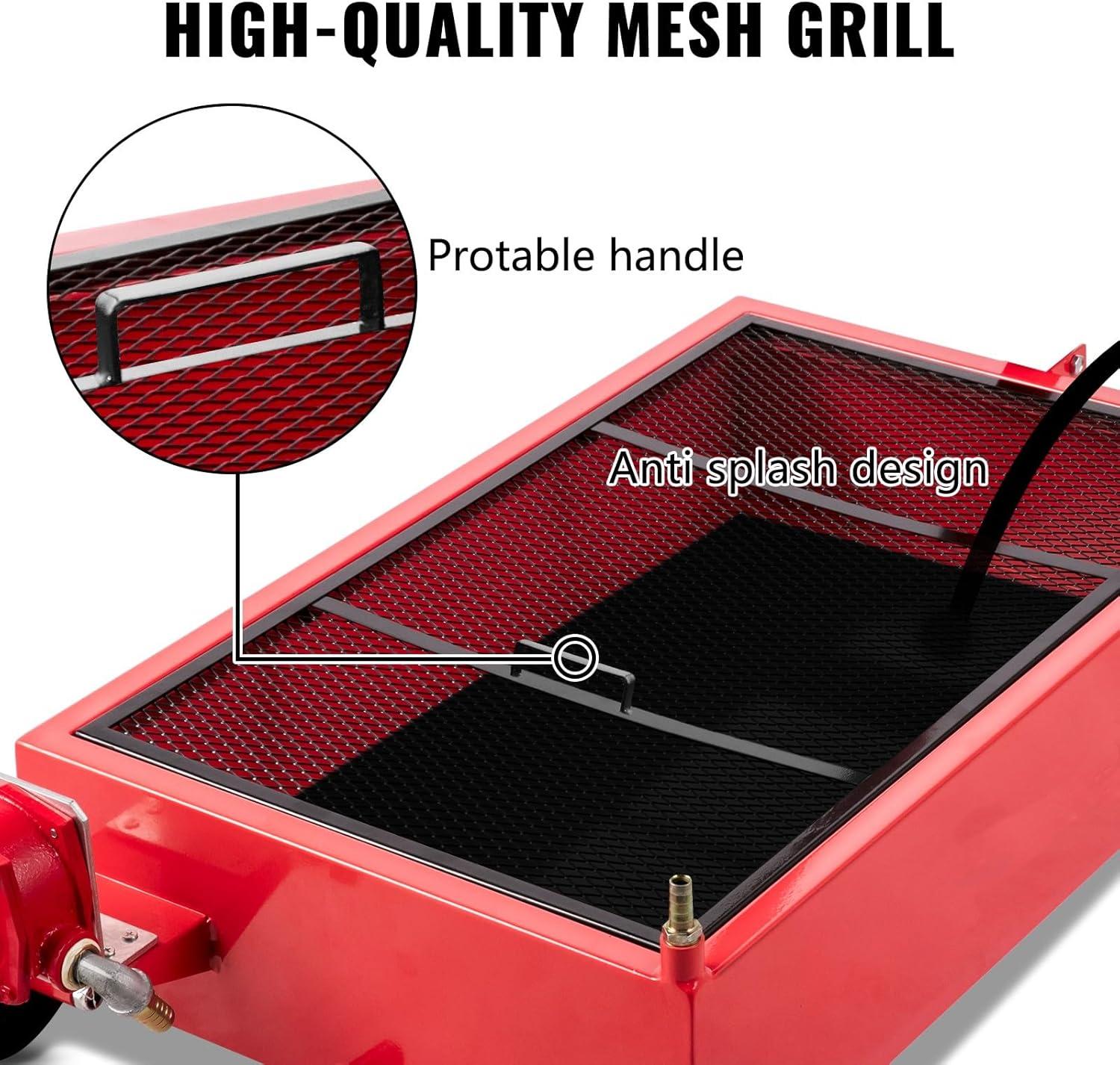image:imageVEVOR Oil Drain Pan 18 Gallon Oil Drain Tank 68L Low Profile Oil Drain Pan Large Capacity Oil Change Pan Foldable Hand with Pump Hose Swivel Casters Wheels for Car SUV Trucks Oil Draining18 Gallon Hand Pump