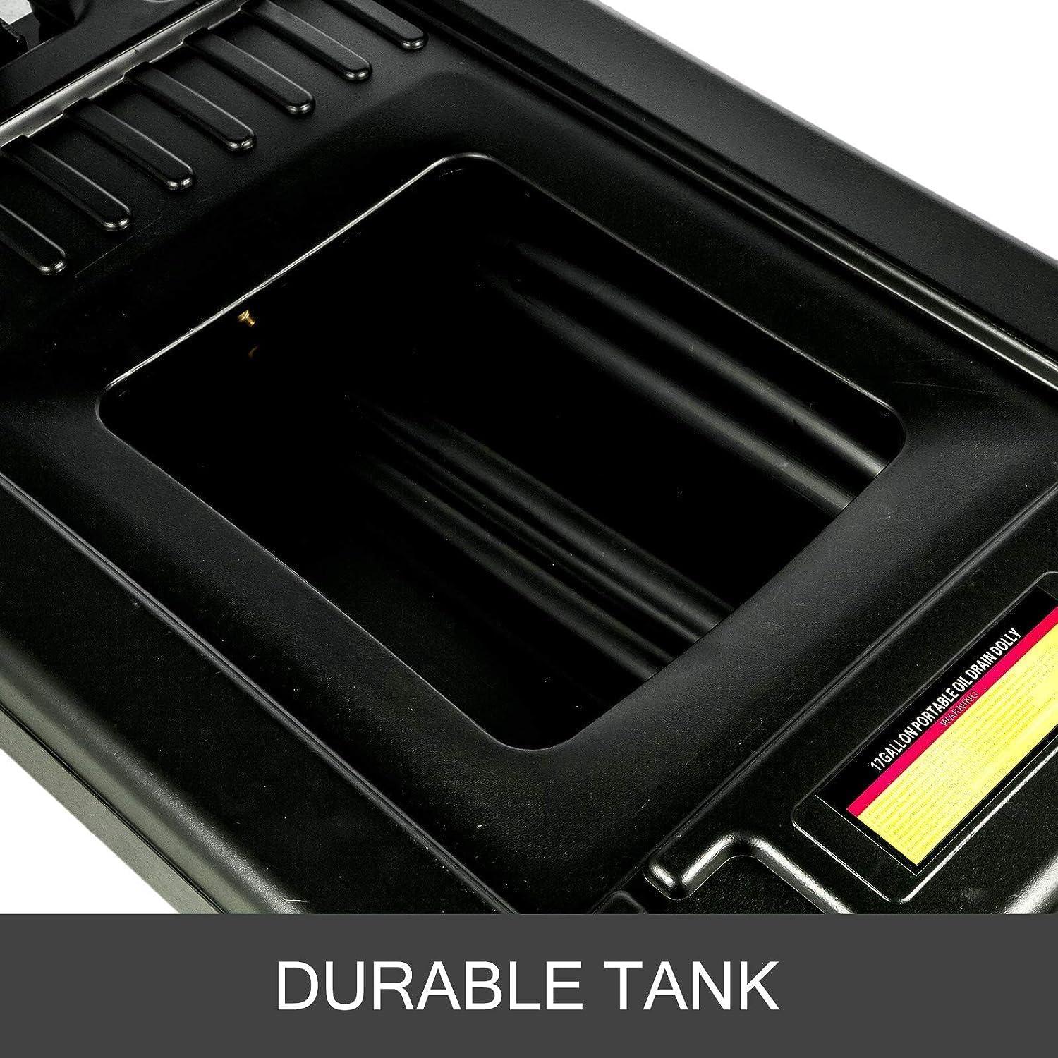 image:imageVEVOR Oil Drain Pan 18 Gallon Oil Drain Tank 68L Low Profile Oil Drain Pan Large Capacity Oil Change Pan Foldable Hand with Pump Hose Swivel Casters Wheels for Car SUV Trucks Oil Draining17 Gallon Hand Pump