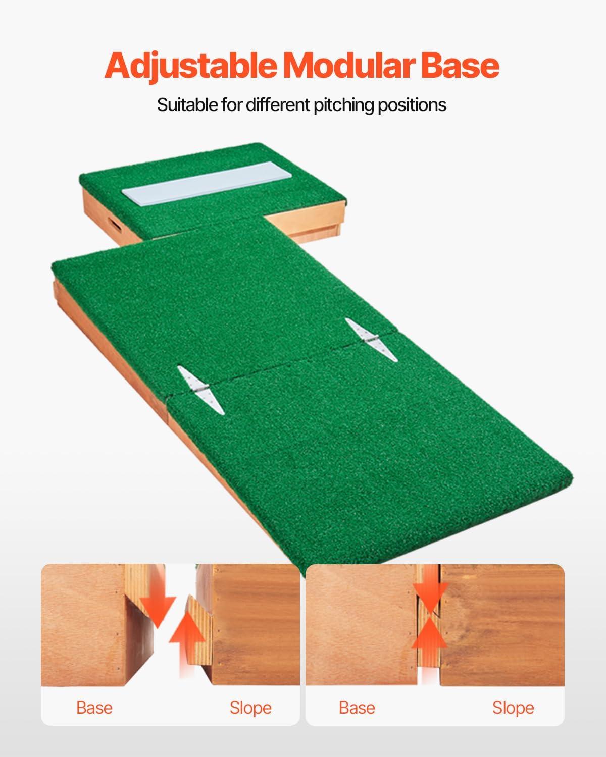 image:imageVEVOR Pitching Mound Baseball Game Mound IndoorOutdoor Pitching Practice and Training Equipment Softball Pitching Aids with Antifade Turf and Pitching RubberGreen