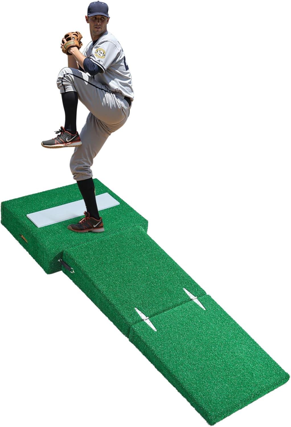 image:imageVEVOR Pitching Mound Baseball Game Mound IndoorOutdoor Pitching Practice and Training Equipment Softball Pitching Aids with Antifade Turf and Pitching RubberGreen