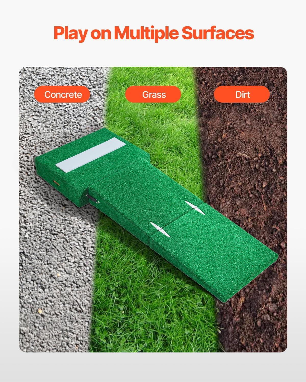 image:imageVEVOR Pitching Mound Baseball Game Mound IndoorOutdoor Pitching Practice and Training Equipment Softball Pitching Aids with Antifade Turf and Pitching RubberGreen