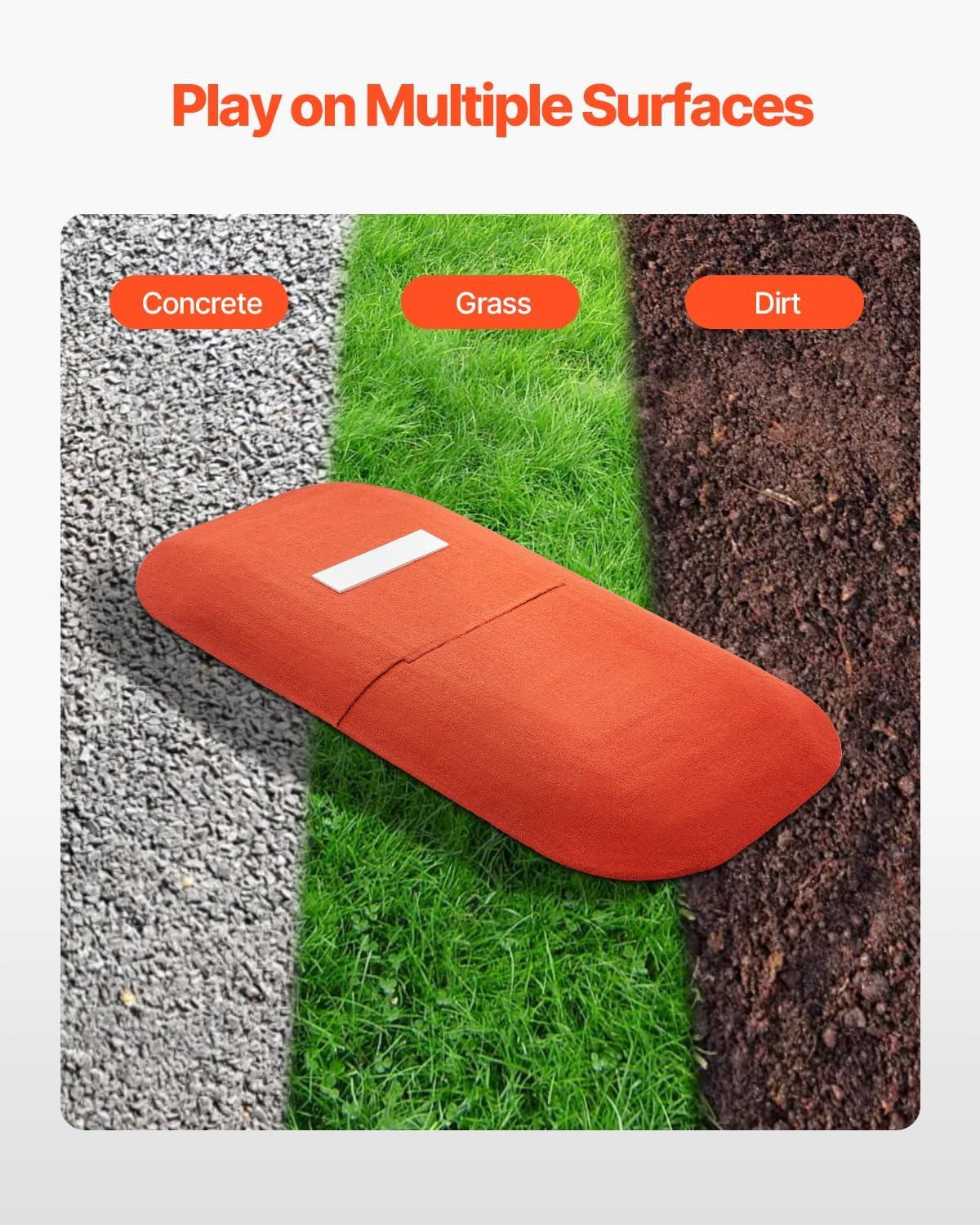 image:imageVEVOR Pitching Mound Baseball Game Mound IndoorOutdoor Pitching Practice and Training Equipment Softball Pitching Aids with Antifade Turf and Pitching RubberRed
