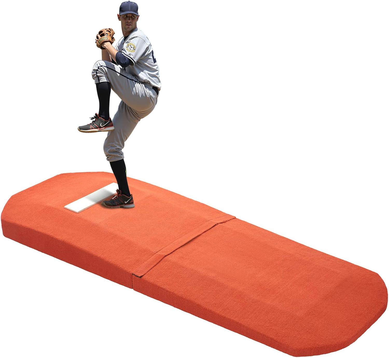 image:imageVEVOR Pitching Mound Baseball Game Mound IndoorOutdoor Pitching Practice and Training Equipment Softball Pitching Aids with Antifade Turf and Pitching RubberRed