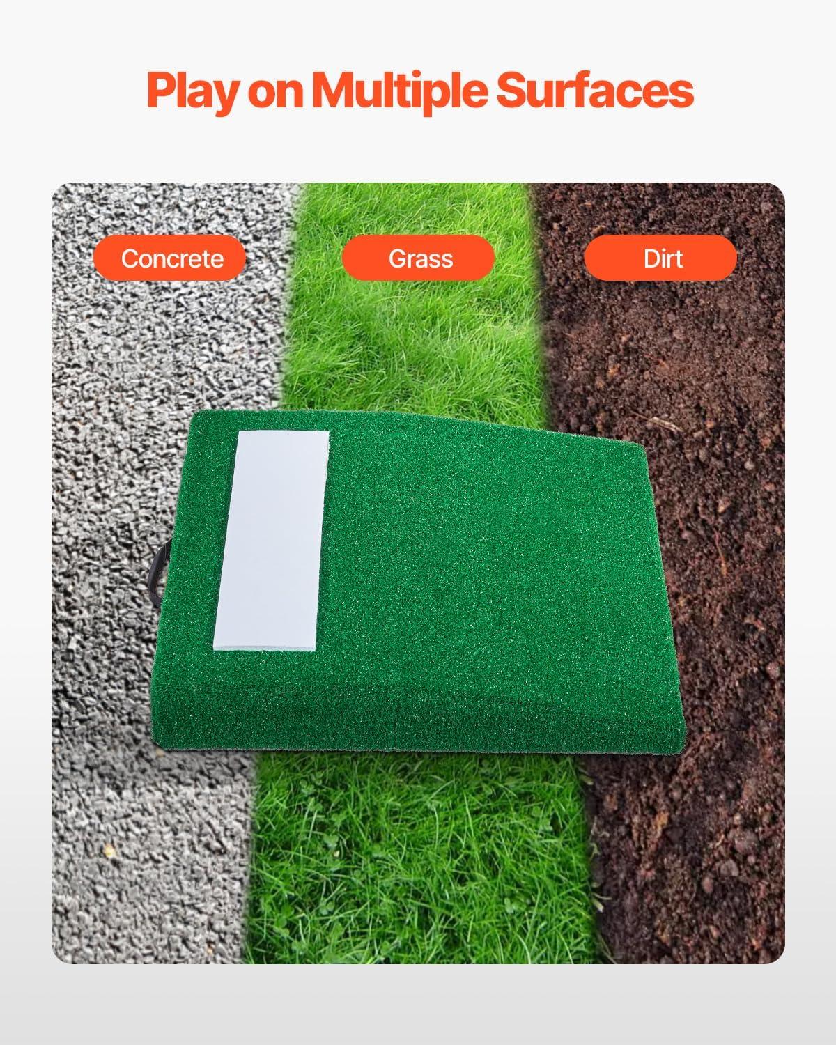 image:imageVEVOR Pitching Mound Baseball Game Mound IndoorOutdoor Pitching Practice and Training Equipment Softball Pitching Aids with Antifade Turf and Pitching RubberGreen