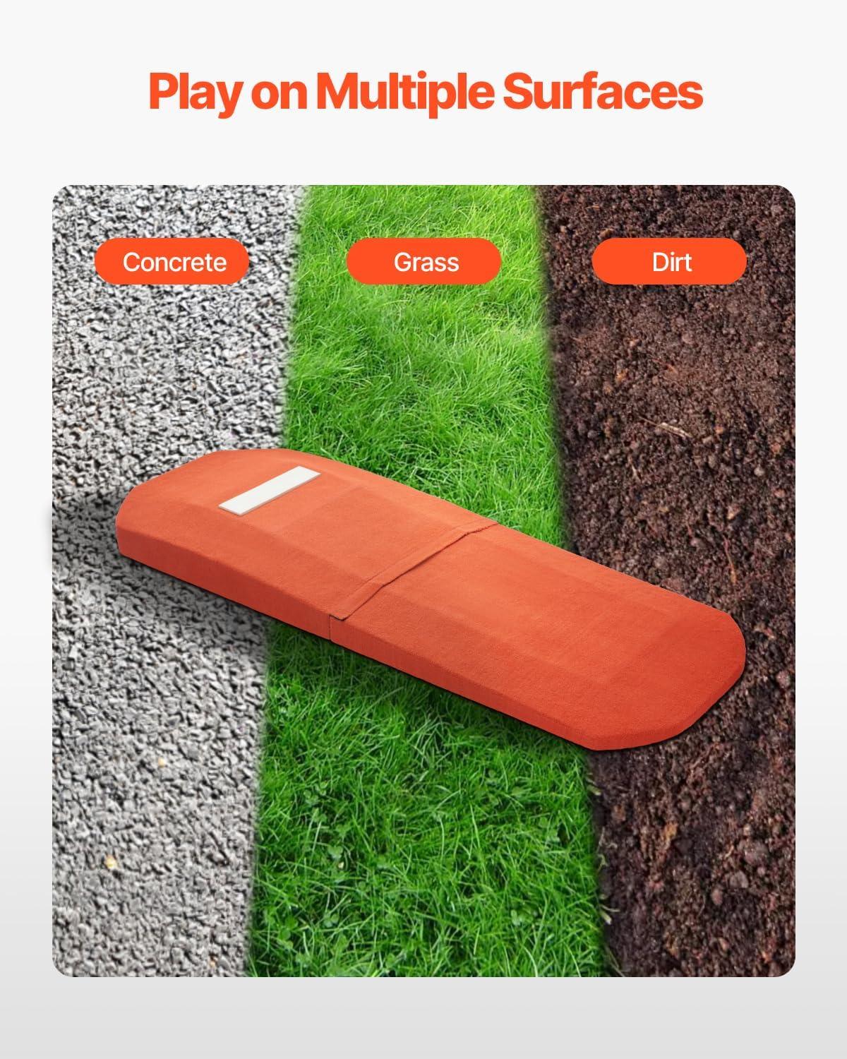 image:imageVEVOR Pitching Mound Baseball Game Mound IndoorOutdoor Pitching Practice and Training Equipment Softball Pitching Aids with Antifade Turf and Pitching RubberRed