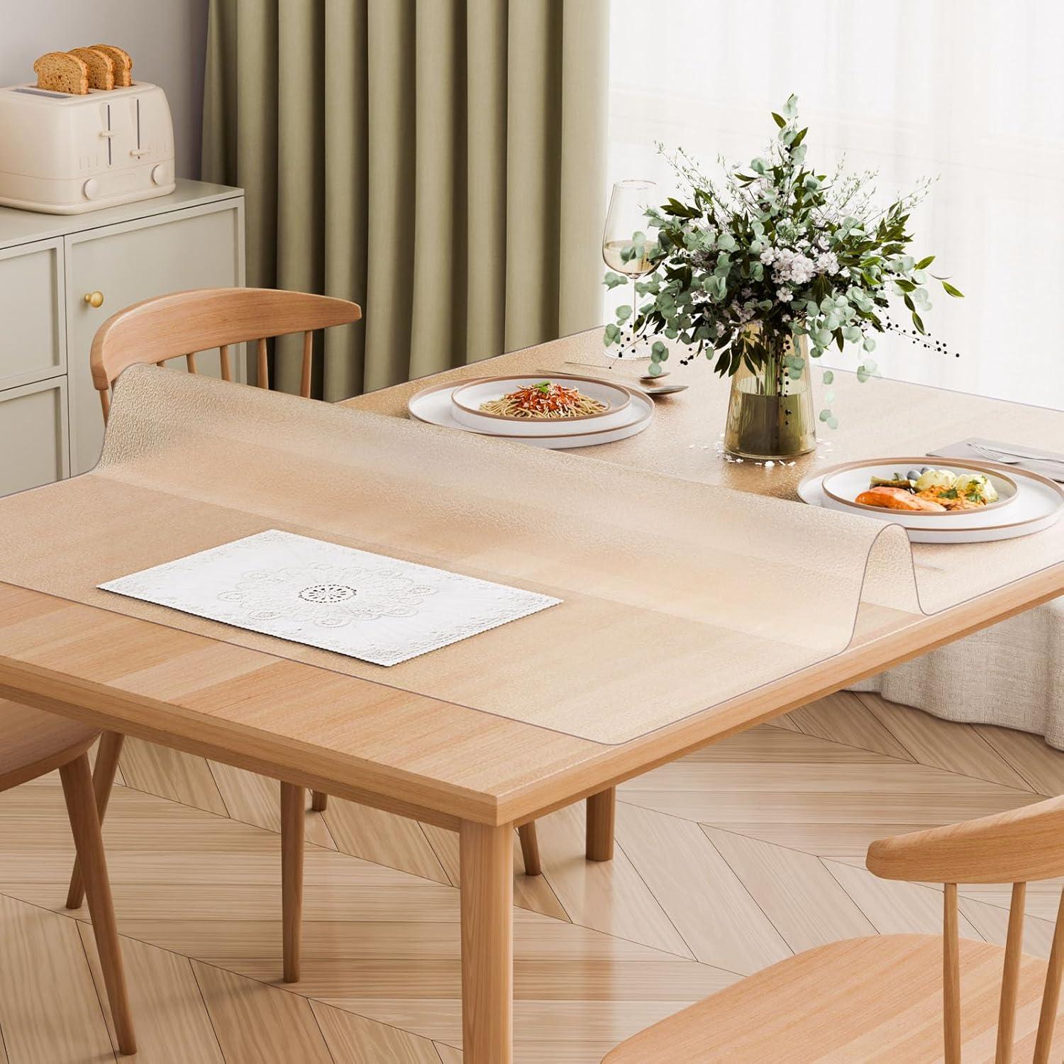 image:imageVEVOR Plastic Table Cover 24 x 48 Inch 15 mm Thick Frosted PVC Desk Mat Protector Waterproof amp Easy Cleaning Desk Pad Tablecloth for Office Dresser Dining RoomNight Stand60 x 42 Rectangular