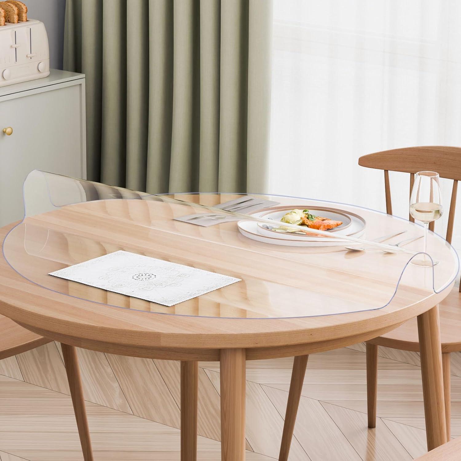 image:imageVEVOR Plastic Table Cover 24 x 48 Inch 15 mm Thick Frosted PVC Desk Mat Protector Waterproof amp Easy Cleaning Desk Pad Tablecloth for Office Dresser Dining RoomNight Stand42 Round