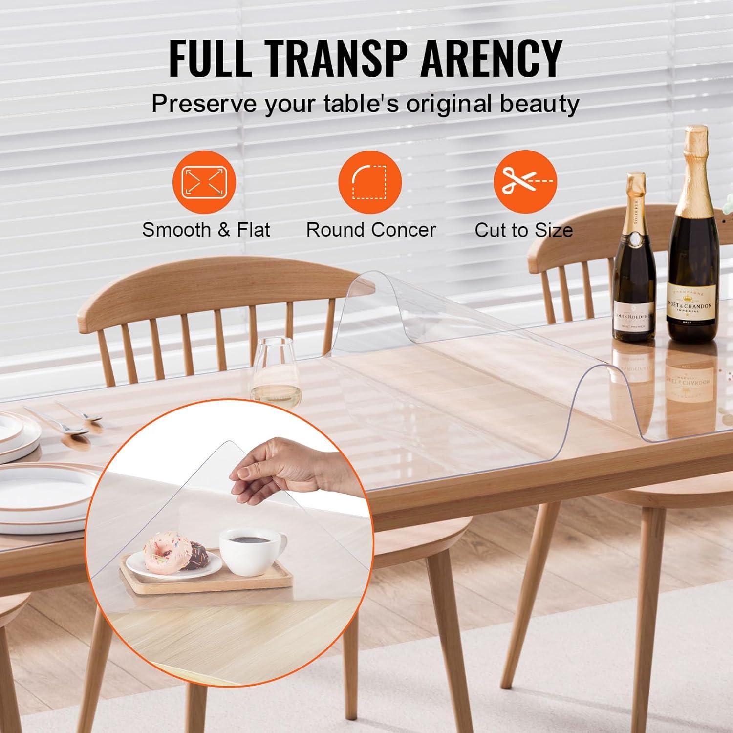 image:imageVEVOR Plastic Table Cover 24 x 48 Inch 15 mm Thick Frosted PVC Desk Mat Protector Waterproof amp Easy Cleaning Desk Pad Tablecloth for Office Dresser Dining RoomNight Stand96 x 42 Rectangular