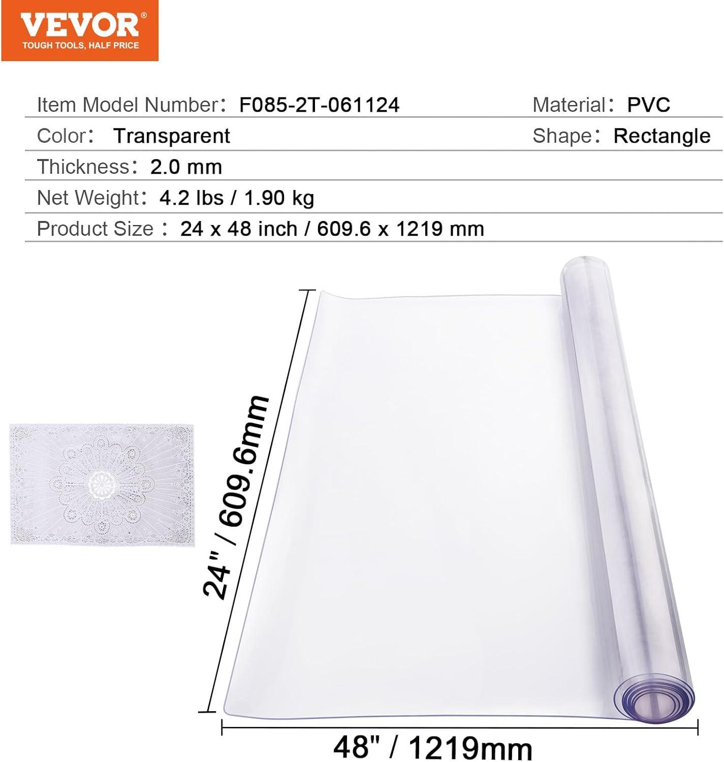 image:imageVEVOR Plastic Table Cover 24 x 48 Inch 15 mm Thick Frosted PVC Desk Mat Protector Waterproof amp Easy Cleaning Desk Pad Tablecloth for Office Dresser Dining RoomNight Stand48 x 24 Rectangle