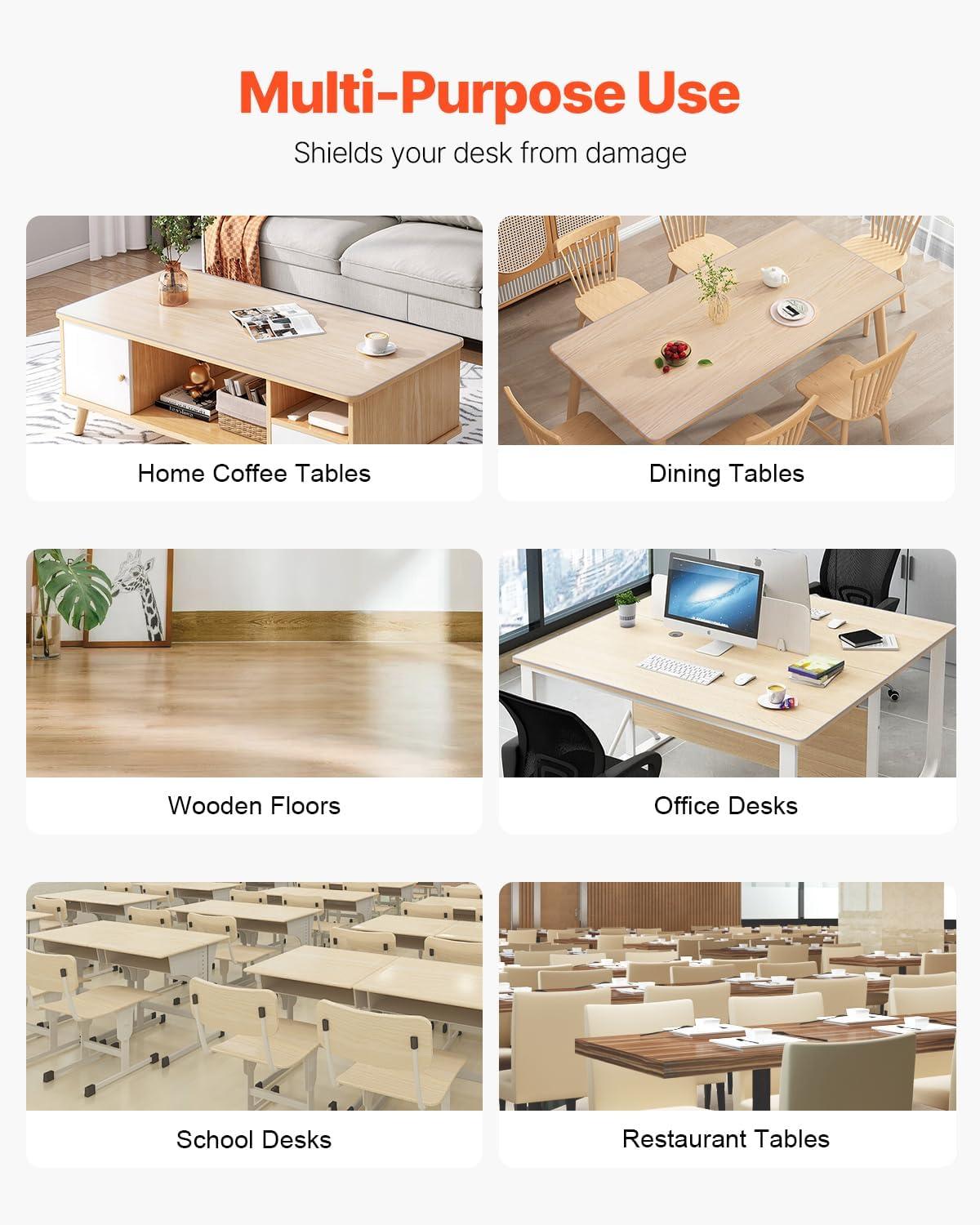 image:imageVEVOR Plastic Table Cover 24 x 48 Inch 15 mm Thick Frosted PVC Desk Mat Protector Waterproof amp Easy Cleaning Desk Pad Tablecloth for Office Dresser Dining RoomNight Stand36 x 18 Rectangular