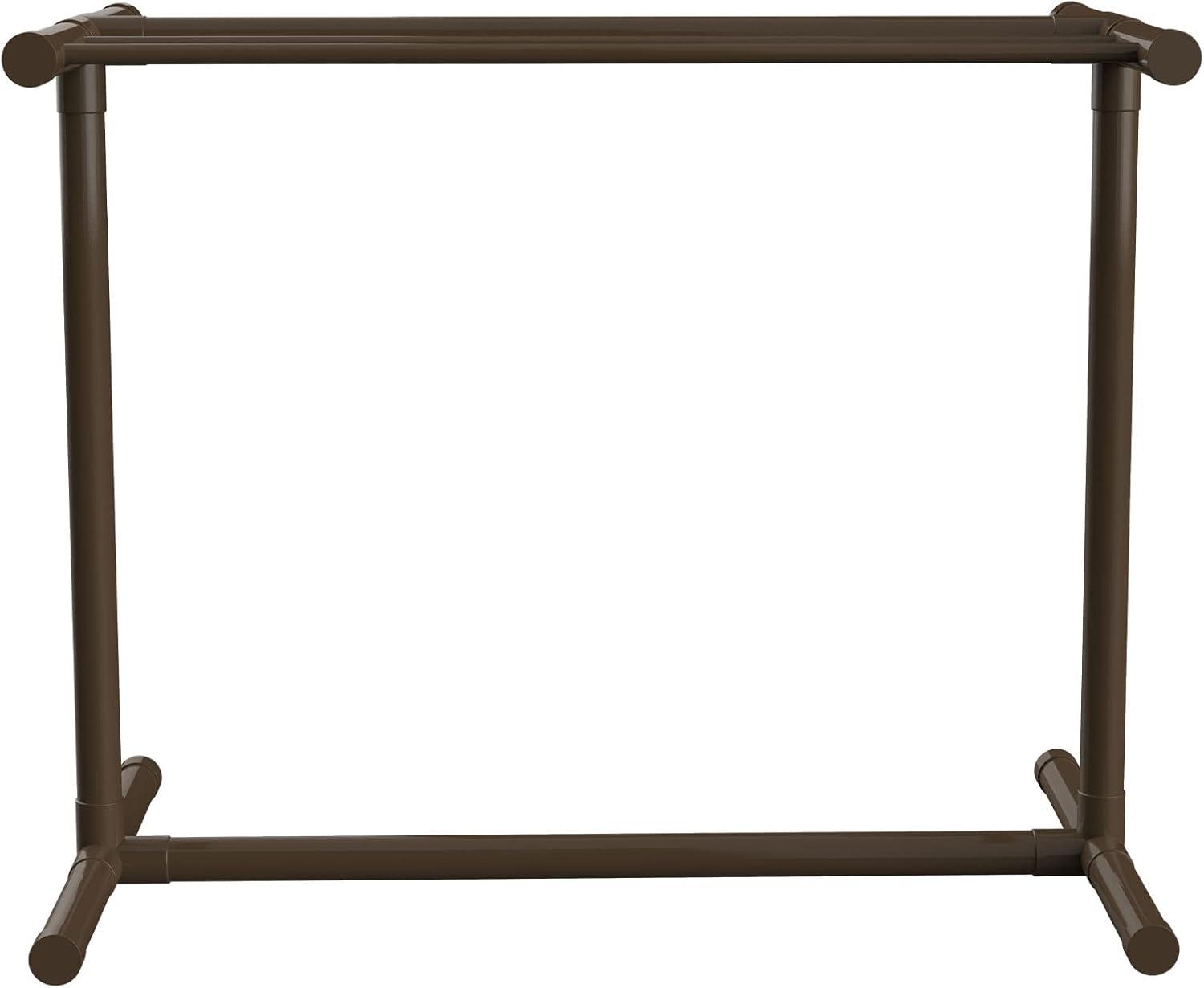 image:imageVEVOR Pool Towel Rack 5 Bar Brown Freestanding Outdoor PVC TShape Poolside Storage Organizer Include 8 Towel Clips Mesh Bag Hook Also Stores Floats and Paddles for Beach Swimming Pool HomeBrown