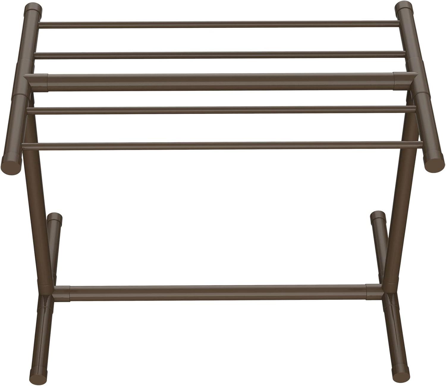 image:imageVEVOR Pool Towel Rack 5 Bar Brown Freestanding Outdoor PVC TShape Poolside Storage Organizer Include 8 Towel Clips Mesh Bag Hook Also Stores Floats and Paddles for Beach Swimming Pool HomeBrown