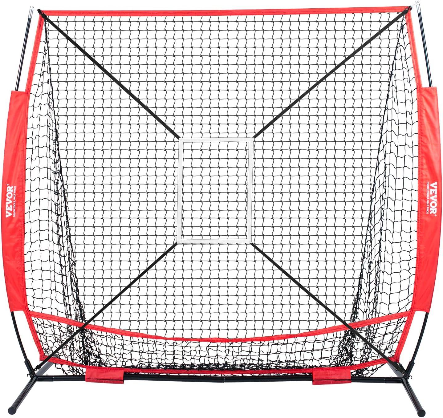 image:imageVEVOR Portable Baseball Softball Practice Net 7x7ft Replacement Net with Strike Zone Net Only Bow Frame Not Included