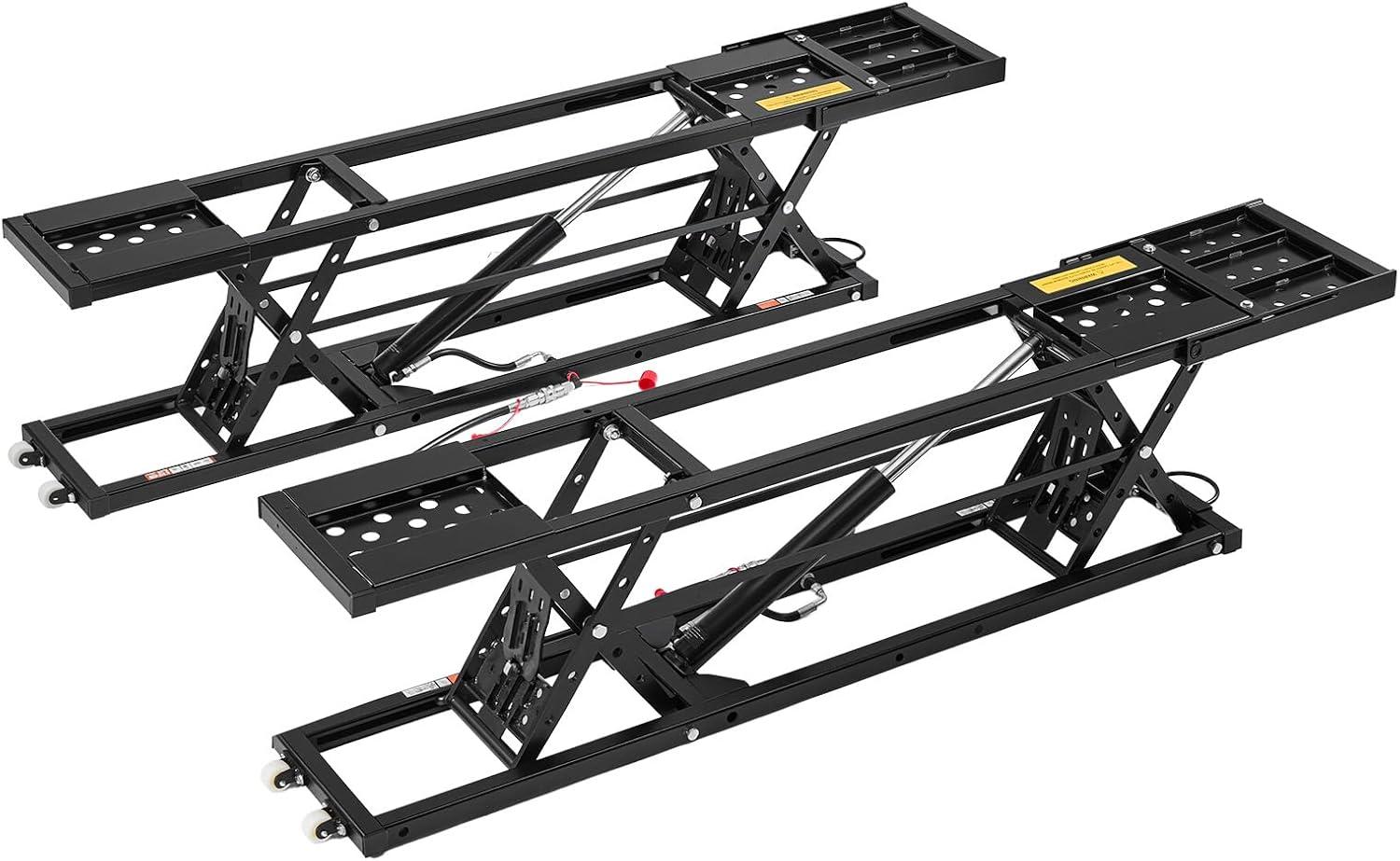 image:imageVEVOR Portable Car Lift 5000 LBS Capacity ExtendedLength Plates 256 Max Height HeavyDuty Carbon Steel Truck Lift with 120V Power Unit7000 lbs Pneumatic version