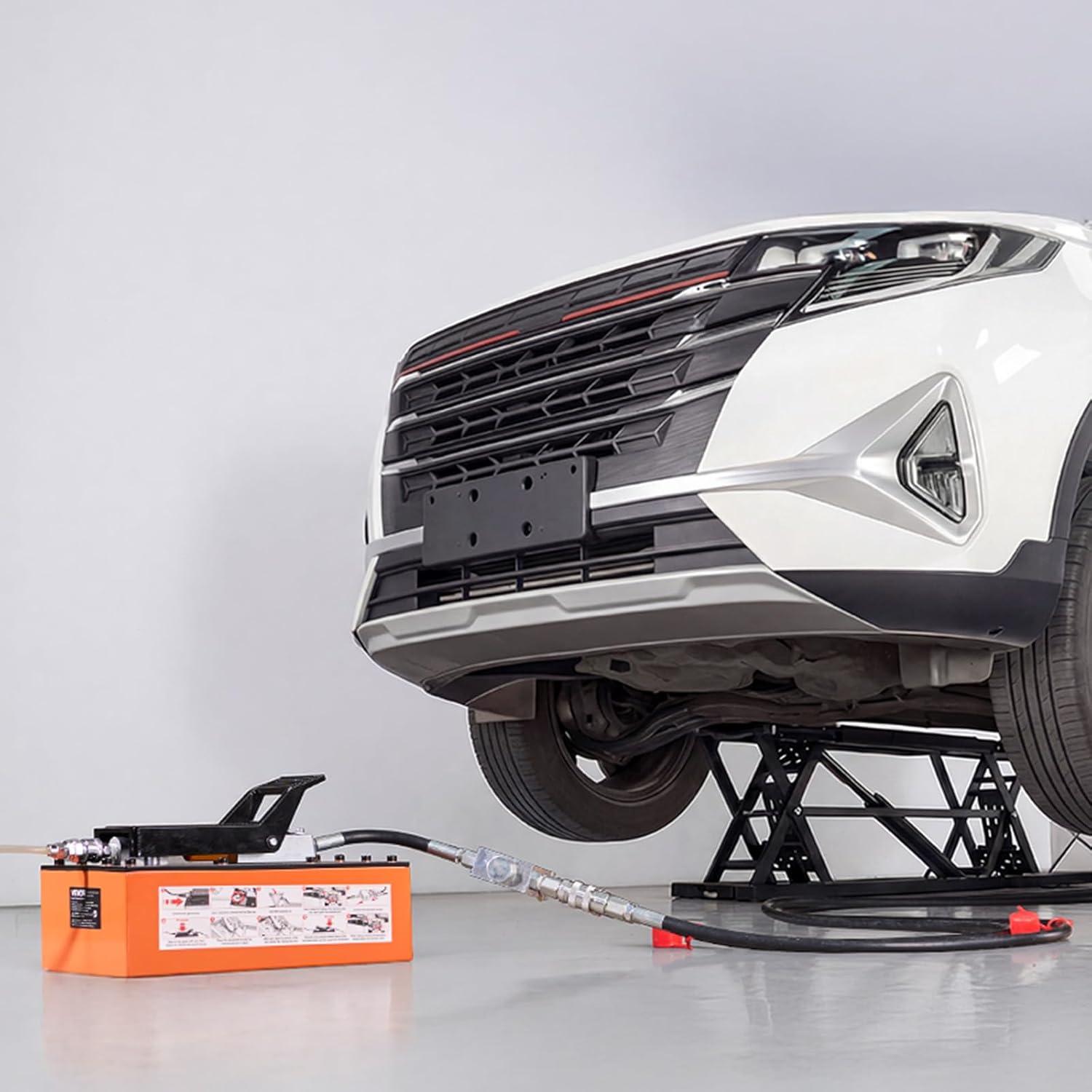 image:imageVEVOR Portable Car Lift 5000 LBS Capacity ExtendedLength Plates 256 Max Height HeavyDuty Carbon Steel Truck Lift with 120V Power Unit7000 lbs Pneumatic version