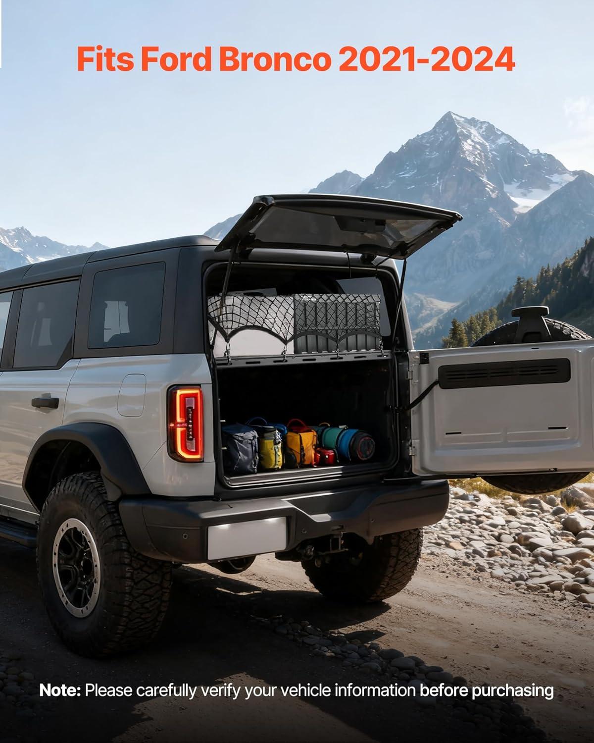 image:imageVEVOR Rear Trunk Cargo Rack with Net 20072024 Jeep Wrangler JK 4 Door hardtops 300 lbs Capacity Carbon Steel Basket Tray Interior Storage Luggage Carrier Shelf Stand OrganizerFord Bronco20212024