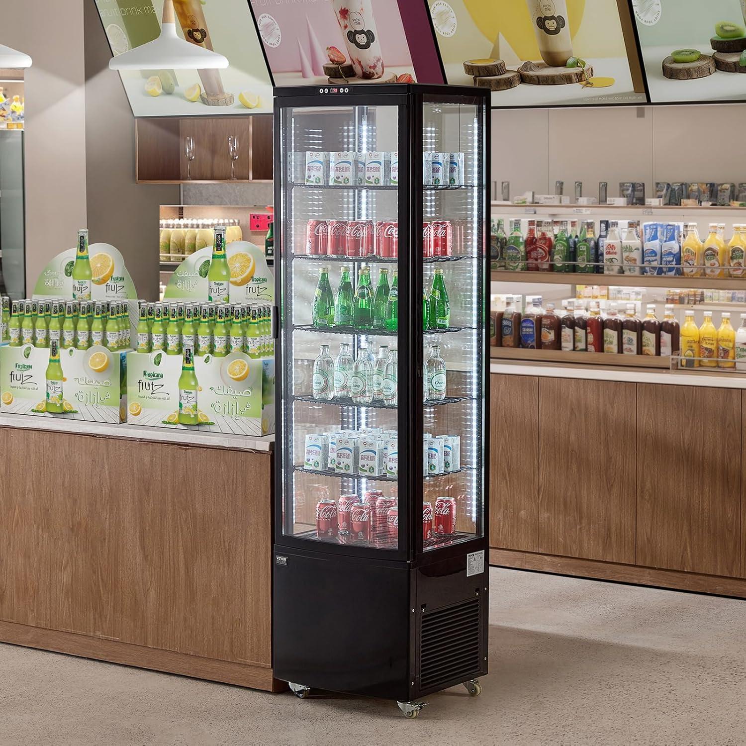image:imageVEVOR Refrigerated Display Case 35 CuFt100L 2Tier Countertop Pastry Display Case Commercial Display Refrigerator with LED Lighting TURBO Cooling FrostFree AirCooling Rear Sliding Door98 CuFt
