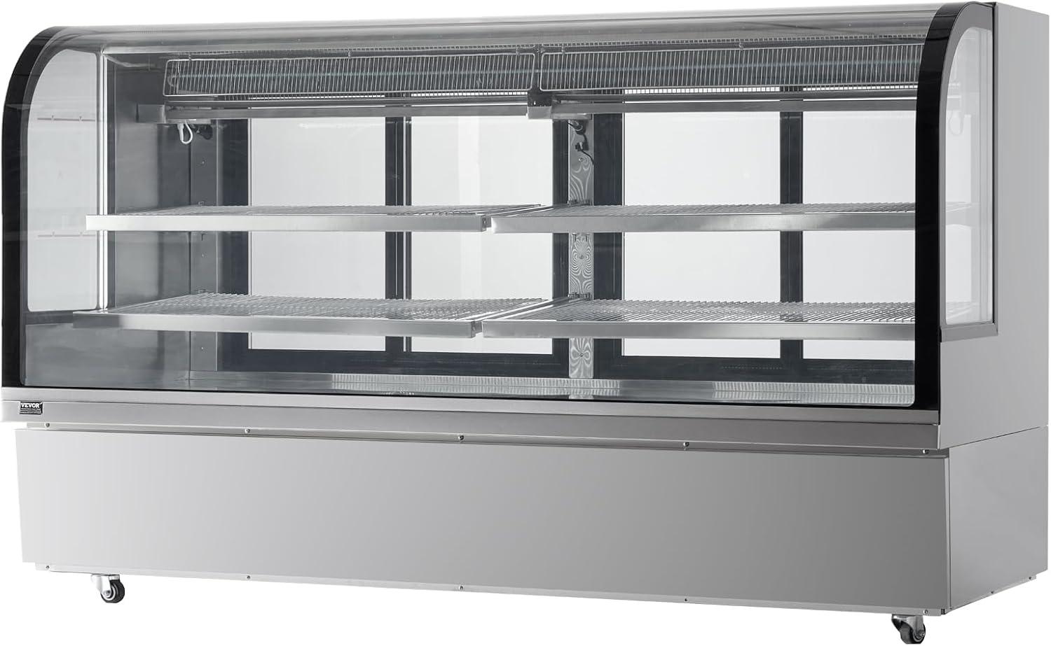 image:imageVEVOR Refrigerated Display Case 35 CuFt100L 2Tier Countertop Pastry Display Case Commercial Display Refrigerator with LED Lighting TURBO Cooling FrostFree AirCooling Rear Sliding Door32 CuFt