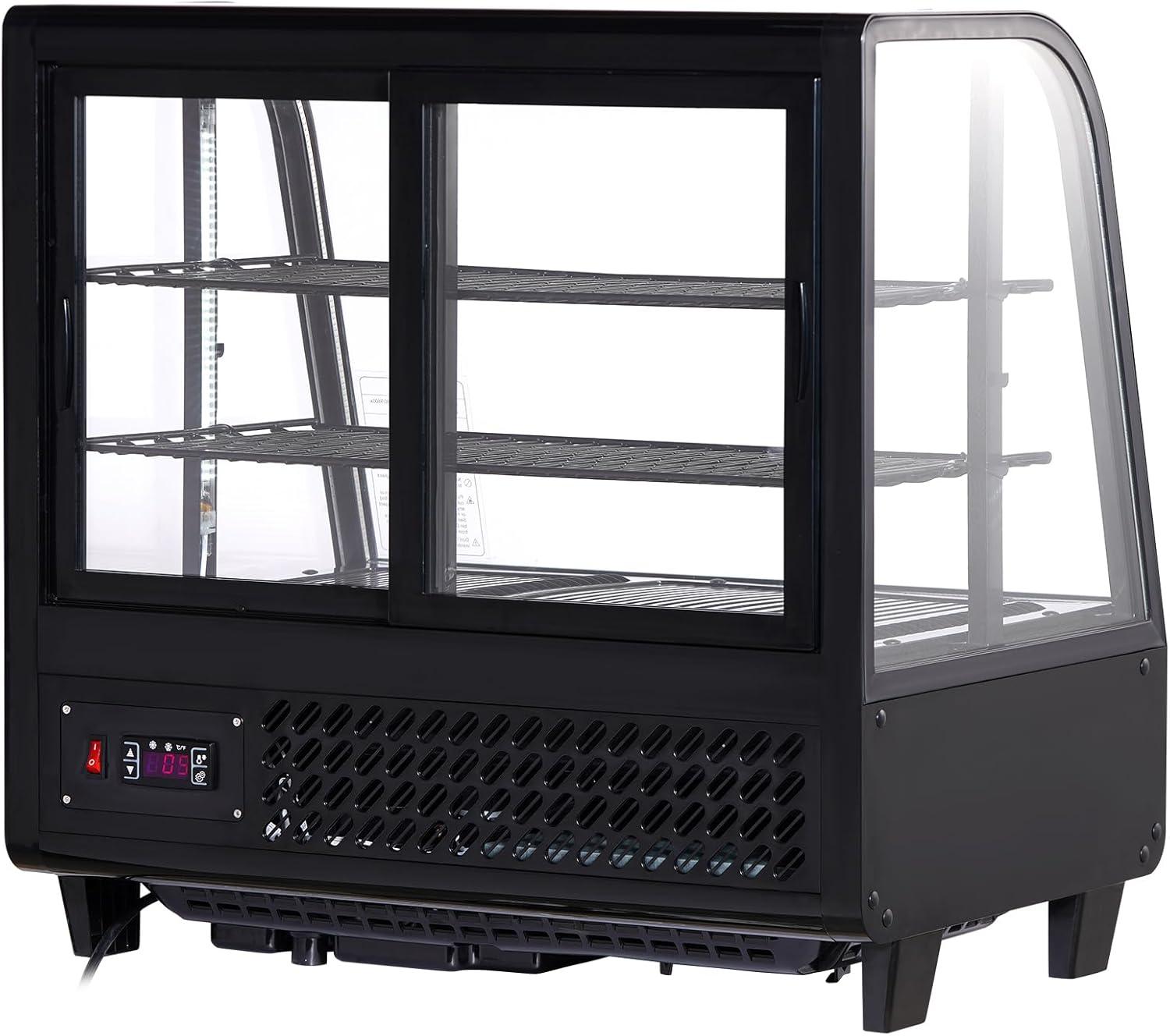 image:imageVEVOR Refrigerated Display Case 35 CuFt100L 2Tier Countertop Pastry Display Case Commercial Display Refrigerator with LED Lighting TURBO Cooling FrostFree AirCooling Rear Sliding Door35 CuFt