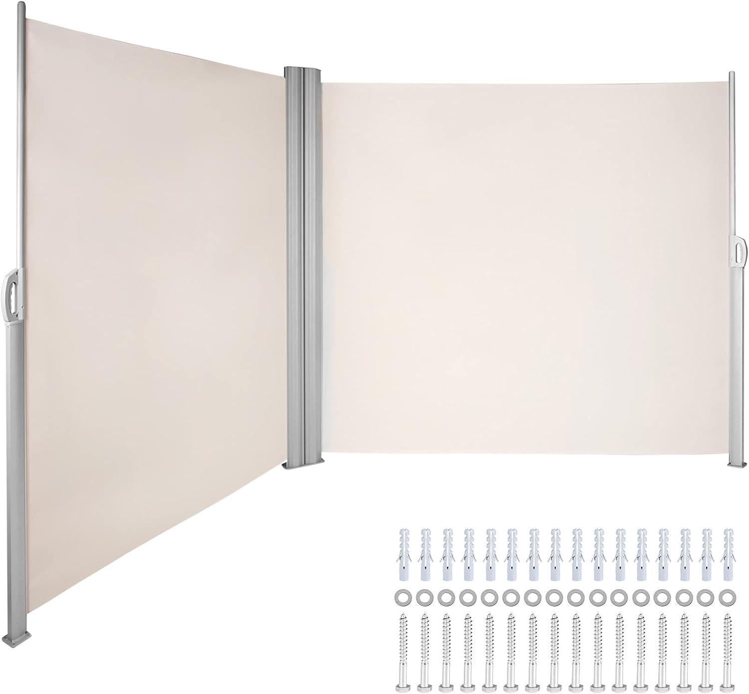 image:imageVEVOR Retractable Side Awning UV 50 71x236 Rugged Full Aluminum RustProof Side Awning Patio Sunshine Privacy Divider 280 g Thicken Wind Screen for Courtyard Roof Terraces Pools BeigeBeige
