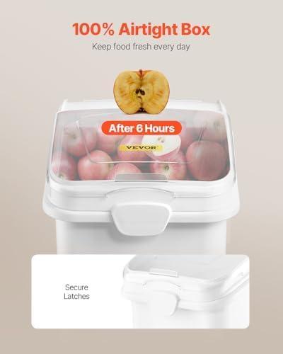 image:imageVEVOR Rice Storage Container 45Gallon20L x2 Capacity Large Dog Food Dispenser Bin Kitchen Ingredient Grain Cereal Flour Bin Pet food Containers with Wheels 2 Measuring Cups Airtight Lid 2 Pack27 Gallon