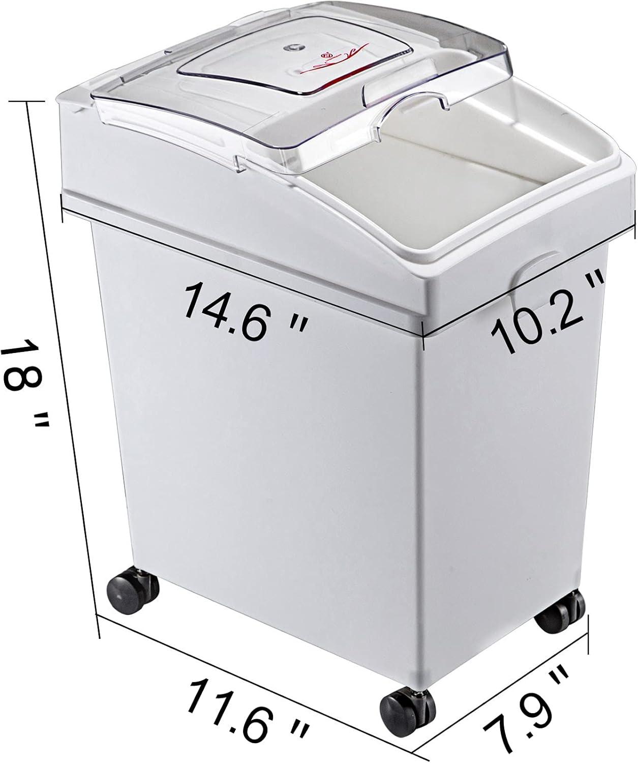 image:imageVEVOR Rice Storage Container 45Gallon20L x2 Capacity Large Dog Food Dispenser Bin Kitchen Ingredient Grain Cereal Flour Bin Pet food Containers with Wheels 2 Measuring Cups Airtight Lid 2 Pack52 Gallon3