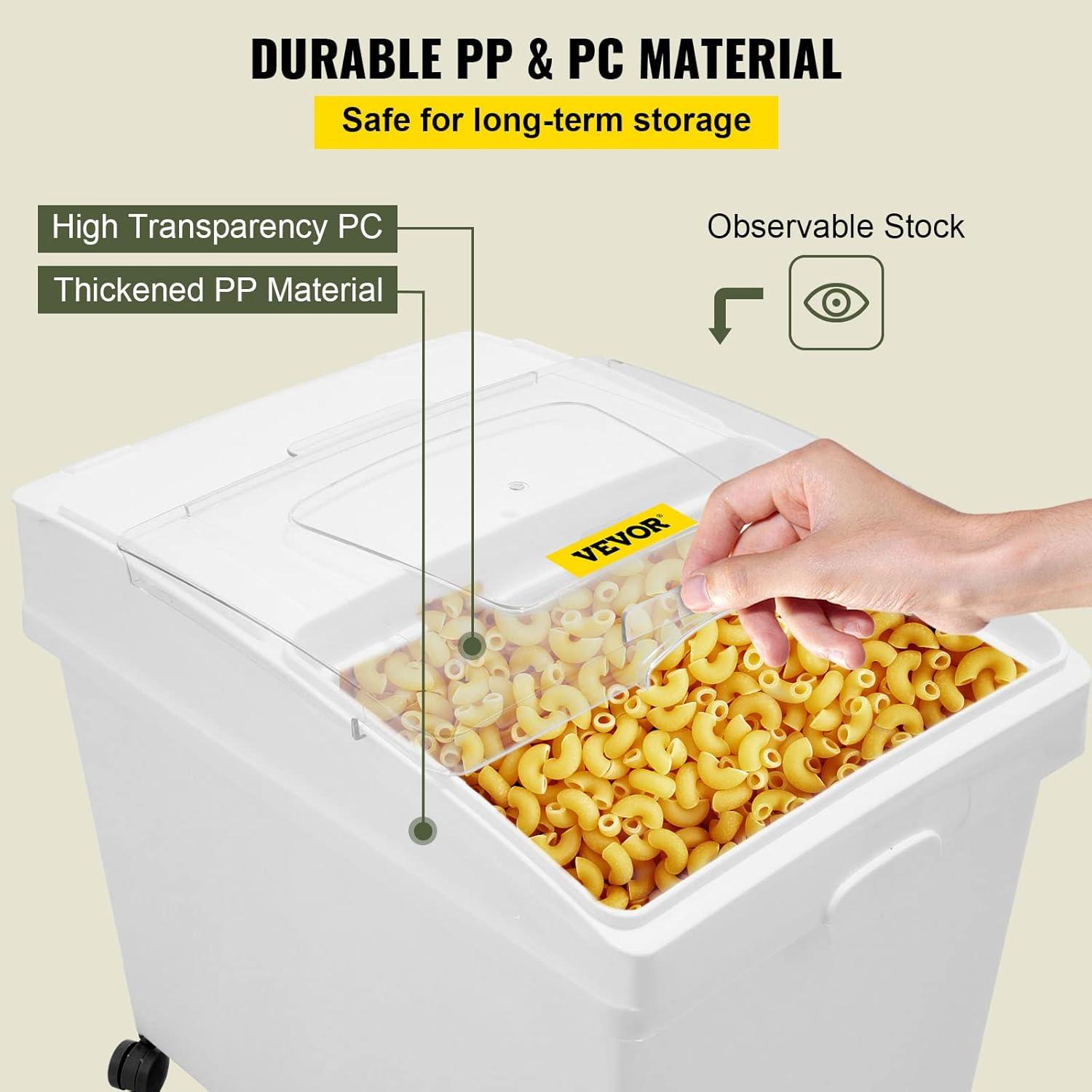 image:imageVEVOR Rice Storage Container 45Gallon20L x2 Capacity Large Dog Food Dispenser Bin Kitchen Ingredient Grain Cereal Flour Bin Pet food Containers with Wheels 2 Measuring Cups Airtight Lid 2 Pack105 Gallon 3 Set