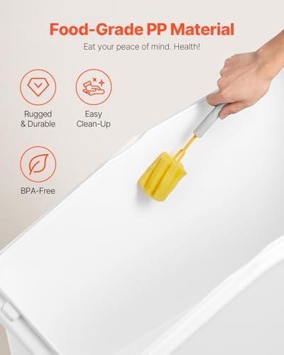image:imageVEVOR Rice Storage Container 45Gallon20L x2 Capacity Large Dog Food Dispenser Bin Kitchen Ingredient Grain Cereal Flour Bin Pet food Containers with Wheels 2 Measuring Cups Airtight Lid 2 Pack27 Gallon