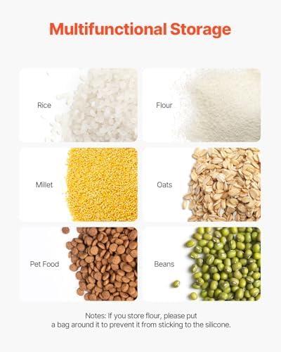 image:imageVEVOR Rice Storage Container 45Gallon20L x2 Capacity Large Dog Food Dispenser Bin Kitchen Ingredient Grain Cereal Flour Bin Pet food Containers with Wheels 2 Measuring Cups Airtight Lid 2 Pack27 Gallon