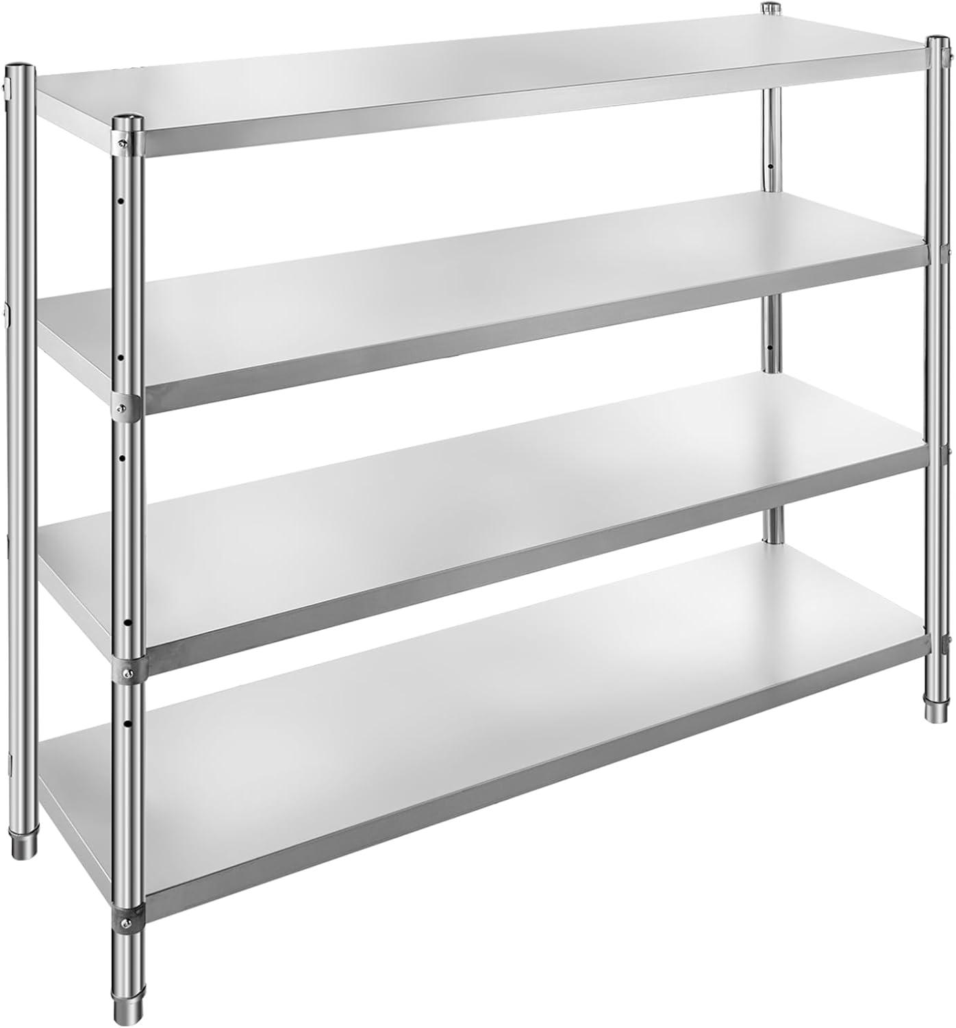 image:imageVEVOR Storage Shelf 5Tier Storage Shelving Unit Stainless Steel Garage Shelf Heavy Duty Storage Shelving 1650 Lbs Total Capacity with Adjustable Height4Tier 60x185x60