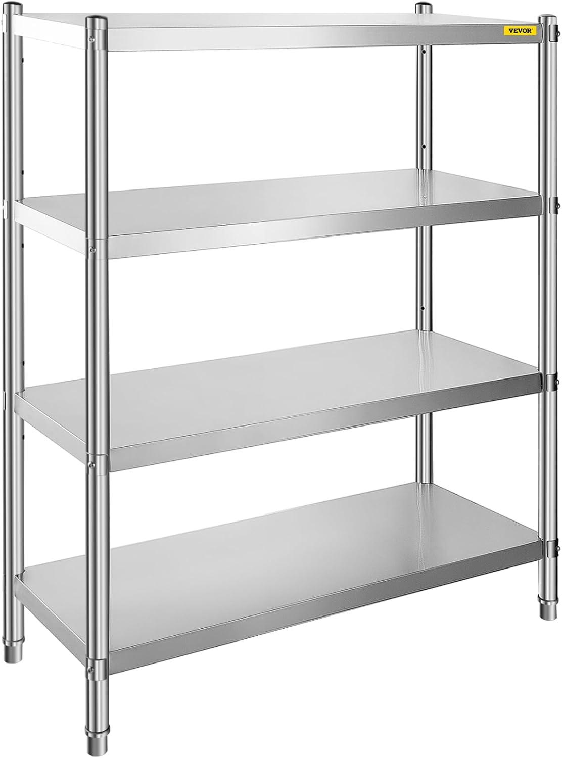 image:imageVEVOR Storage Shelf 5Tier Storage Shelving Unit Stainless Steel Garage Shelf Heavy Duty Storage Shelving 1650 Lbs Total Capacity with Adjustable Height4Tier 47x185x60