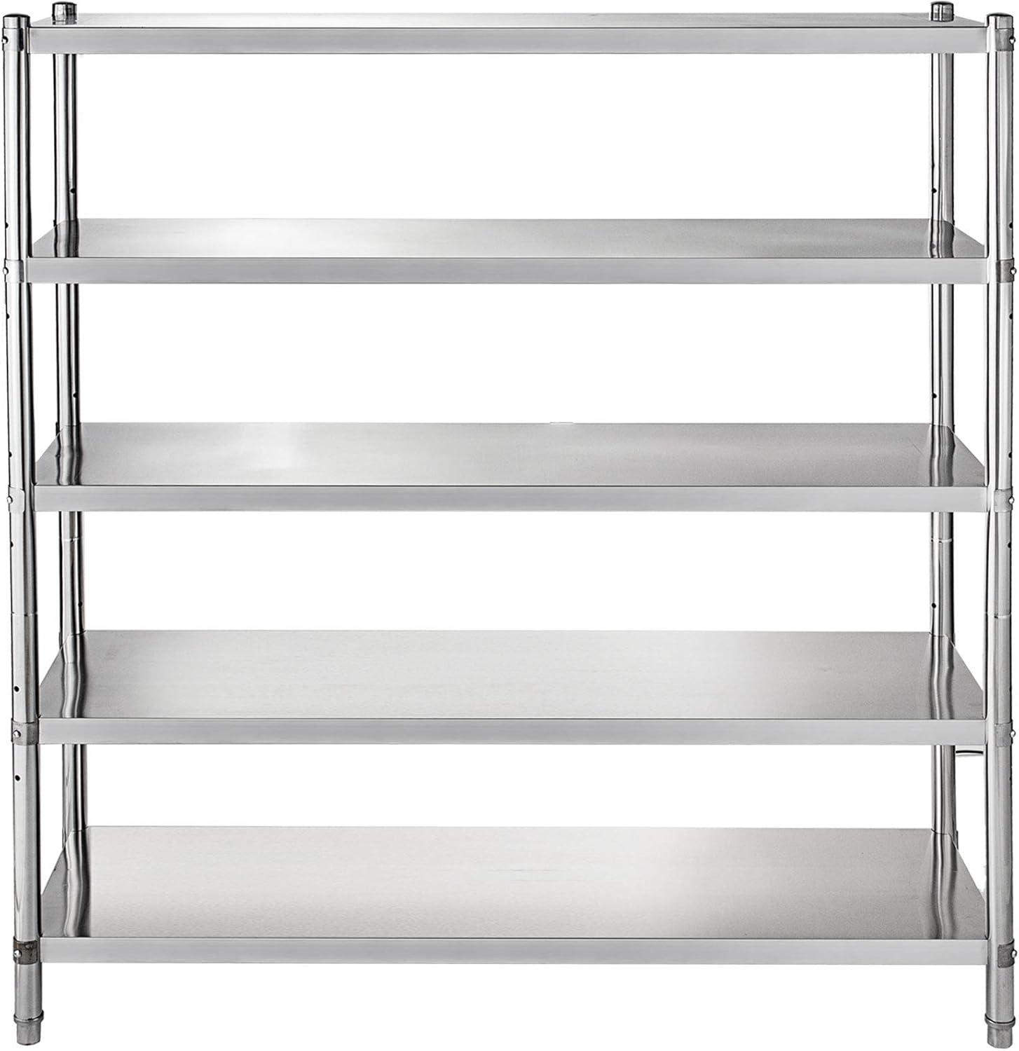 image:imageVEVOR Storage Shelf 5Tier Storage Shelving Unit Stainless Steel Garage Shelf Heavy Duty Storage Shelving 1650 Lbs Total Capacity with Adjustable Height5Tier 48x185x72