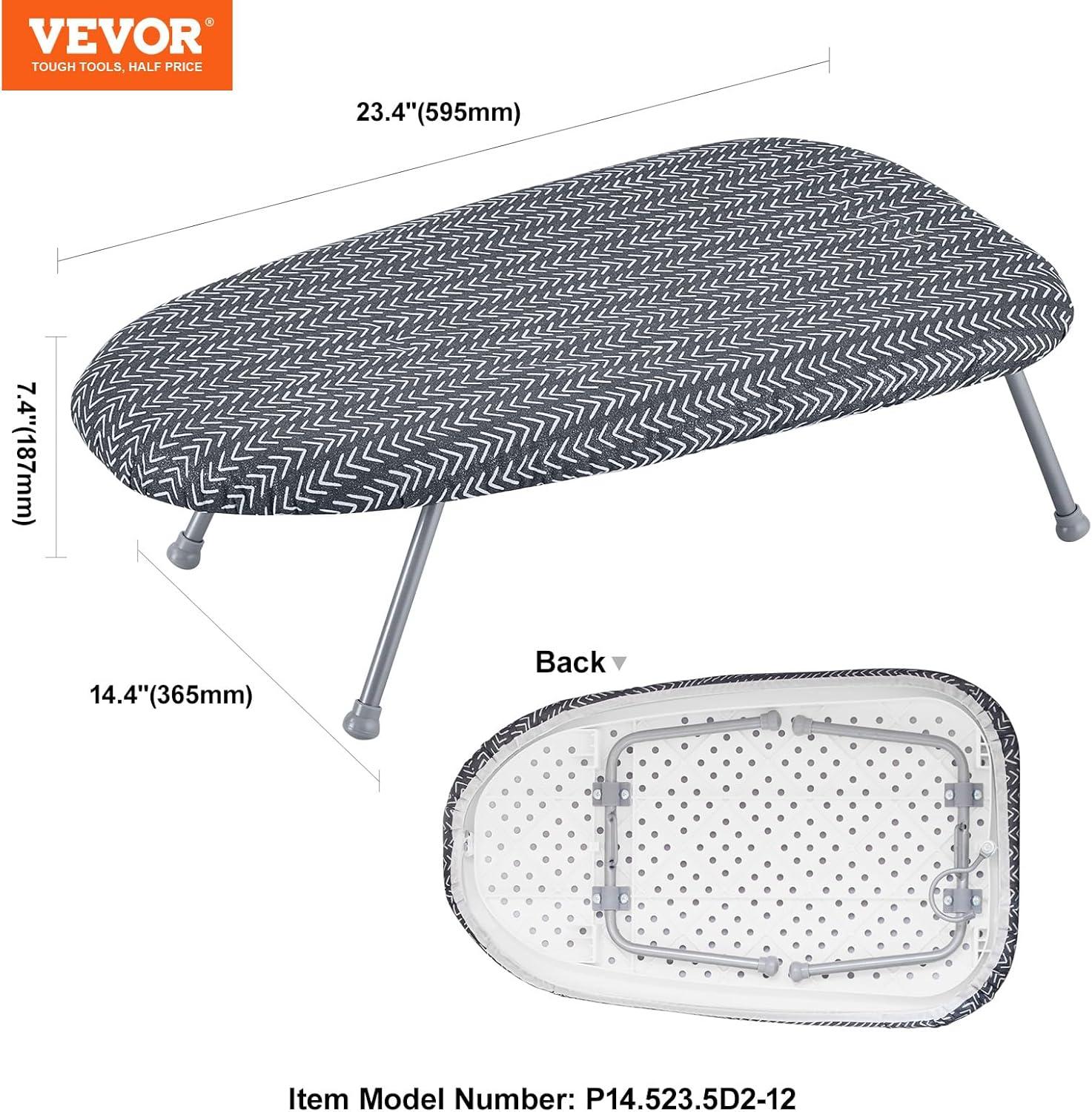 image:imageVEVOR Tabletop Ironing Board 234 x 144 Small Iron Board with Heat Resistant Cover and 100 Cotton Cover Mini Ironing Board with 7mm Thickened Needle Cotton Layer for Small Spaces Travel Use234 x 144