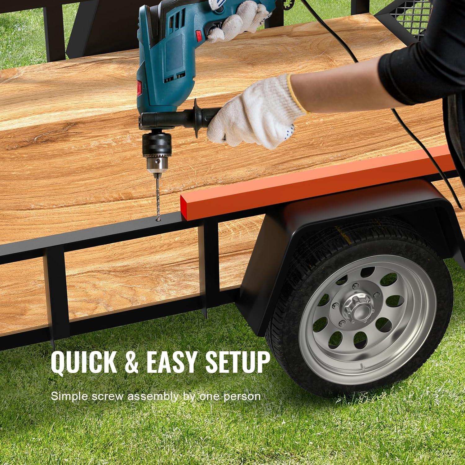 image:imageVEVOR Trailer Tailgate Lift Assist Max 180 lbs Load Capacity Compatible with Open Utility Trailer Tailgate and Ramp with 10 to 24 Inches Heights Side Rail and 4 to 6 Feet Height Tail Gate or Ramp1 Sides