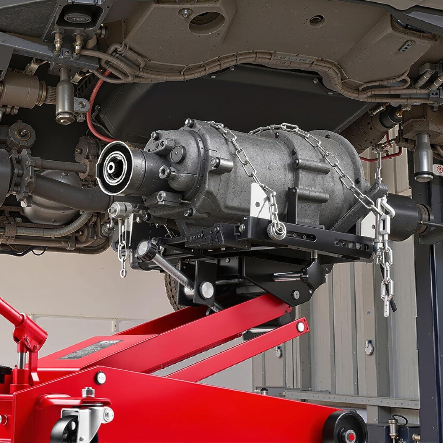 image:imageVEVOR Transmission Jack 1322 LBS Hydraulic Telescoping Transmission Jack 3267 High Lift Transmission Jack Stand with Foot Pedal 360 Swivel Wheel1000 lbs